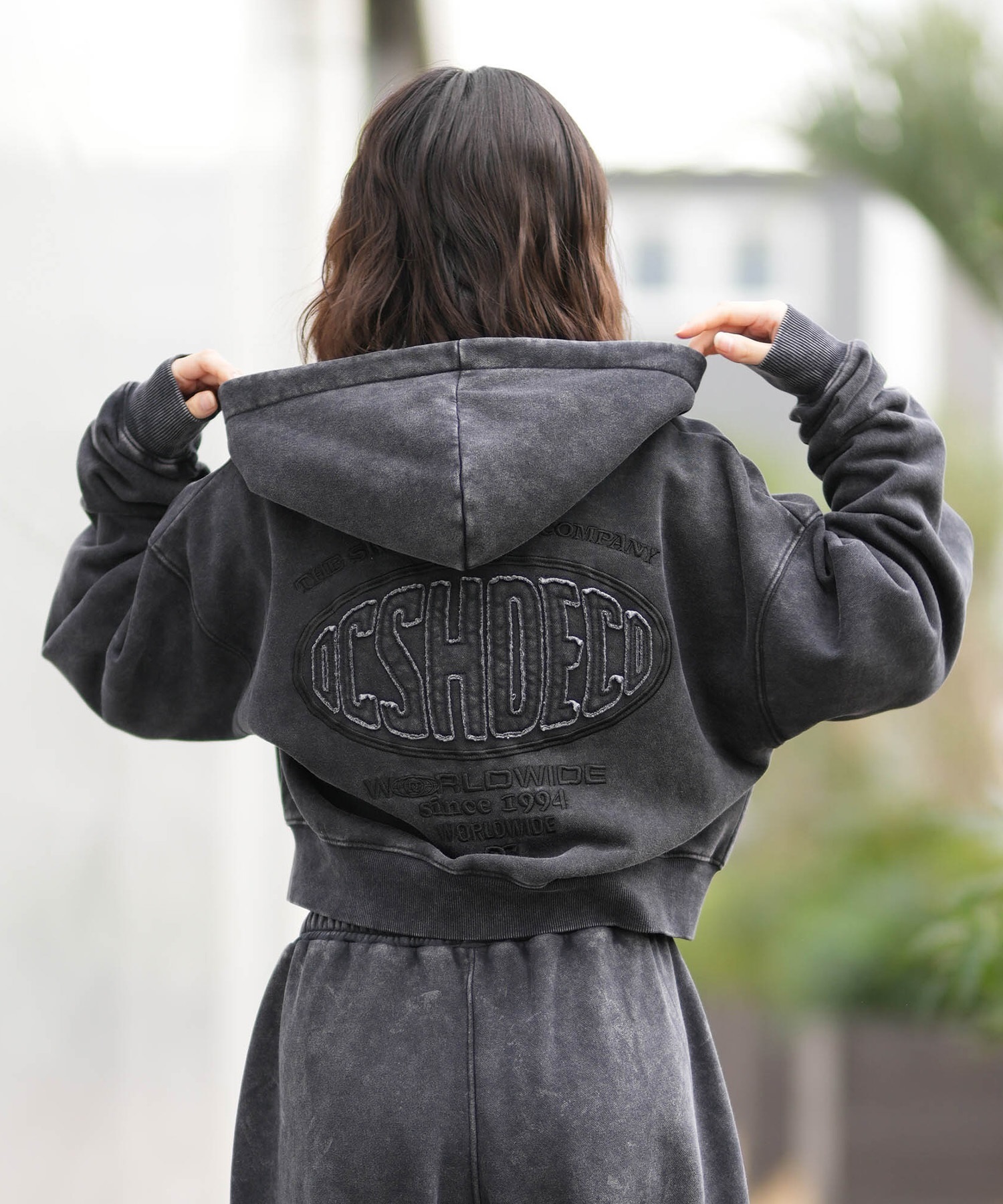 DC ディーシー ジップアップ パーカー レディース クロップド丈 ショート丈 26 WS HIDDEN SHORT Z LZH261309(BKS-M)