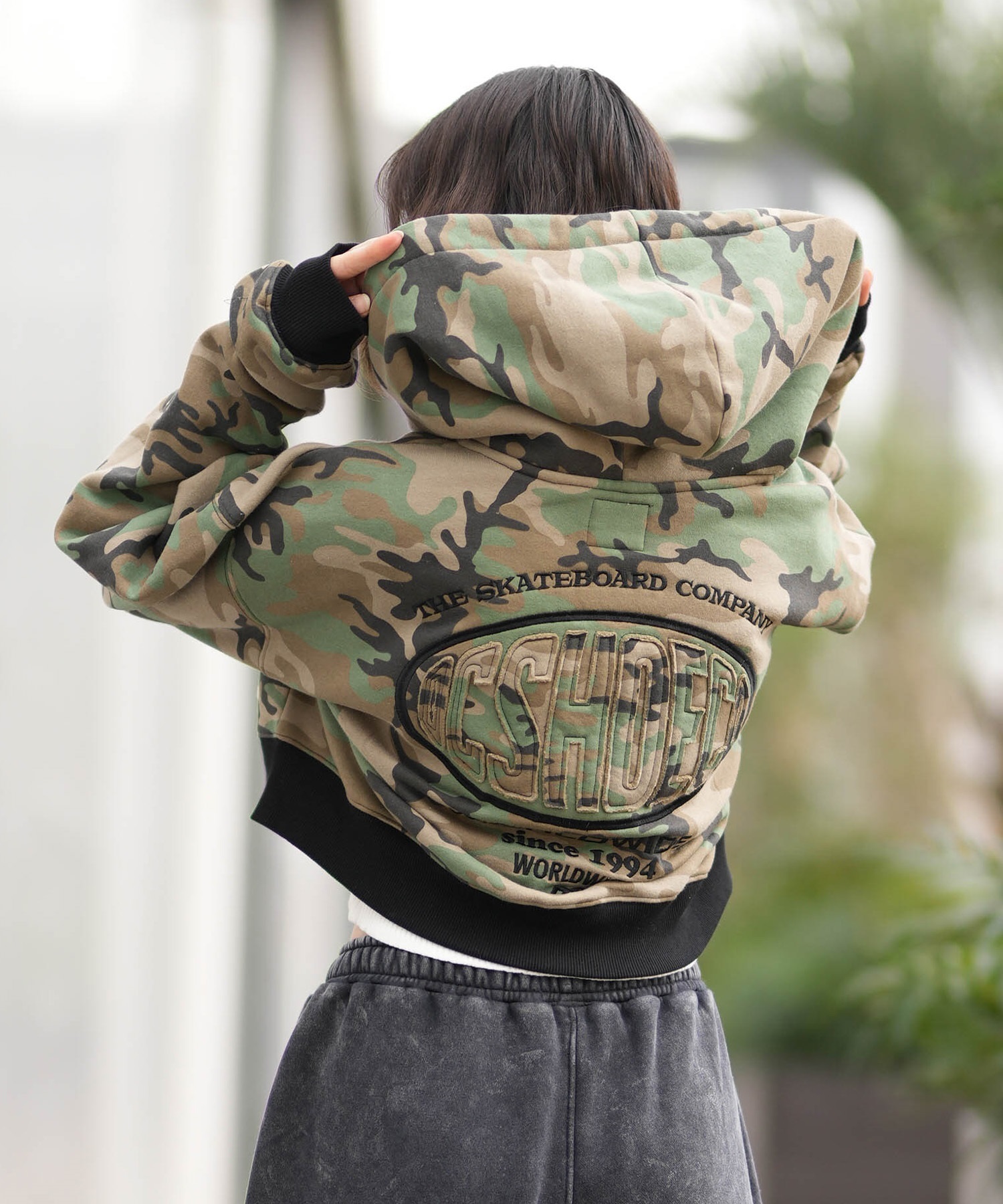 DC ディーシー ジップアップ パーカー レディース クロップド丈 ショート丈 26 WS HIDDEN SHORT Z LZH261309(BKS-M)