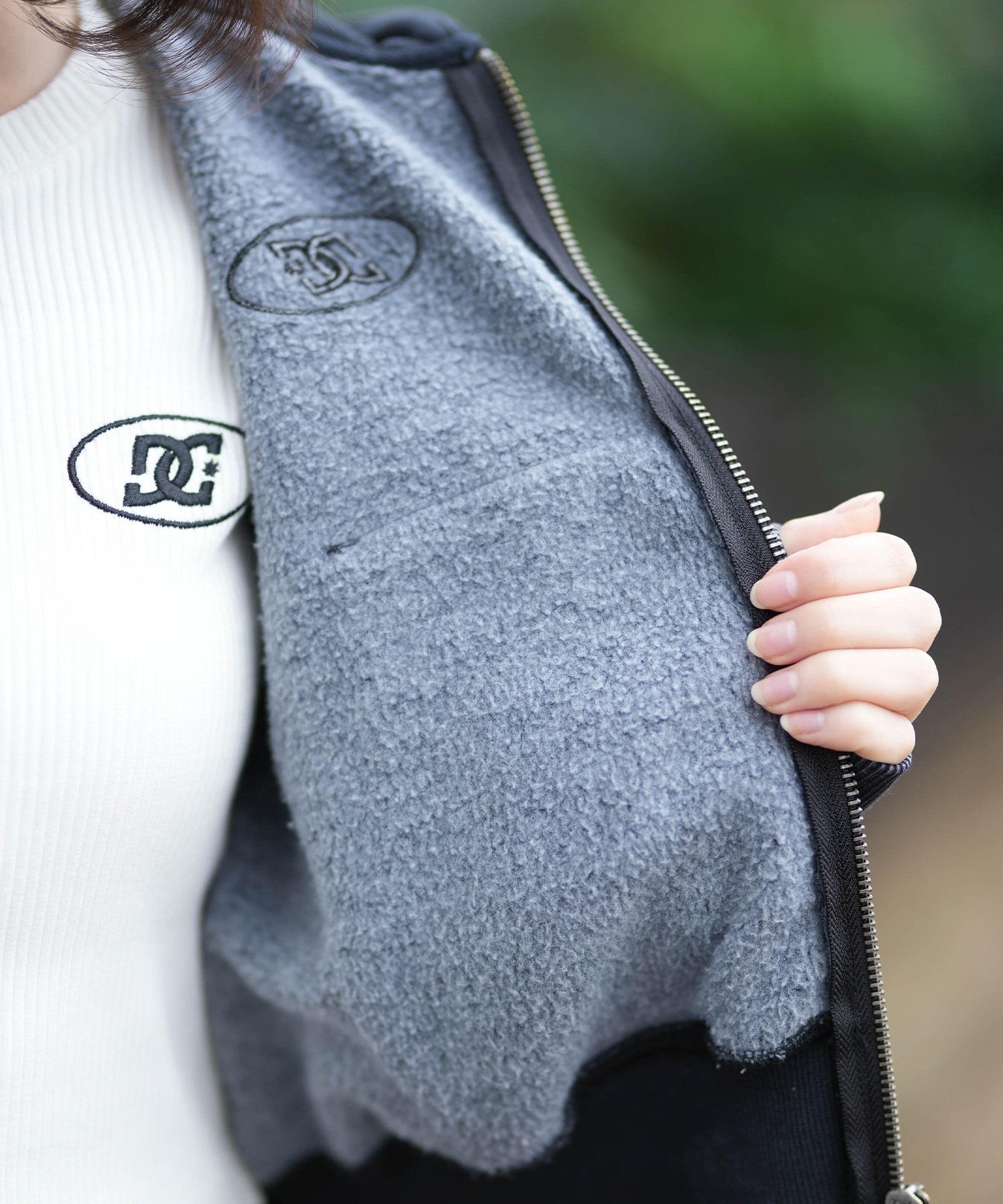 DC ディーシー ジップアップ パーカー レディース クロップド丈 ショート丈 26 WS HIDDEN SHORT Z LZH261309(BKS-M)