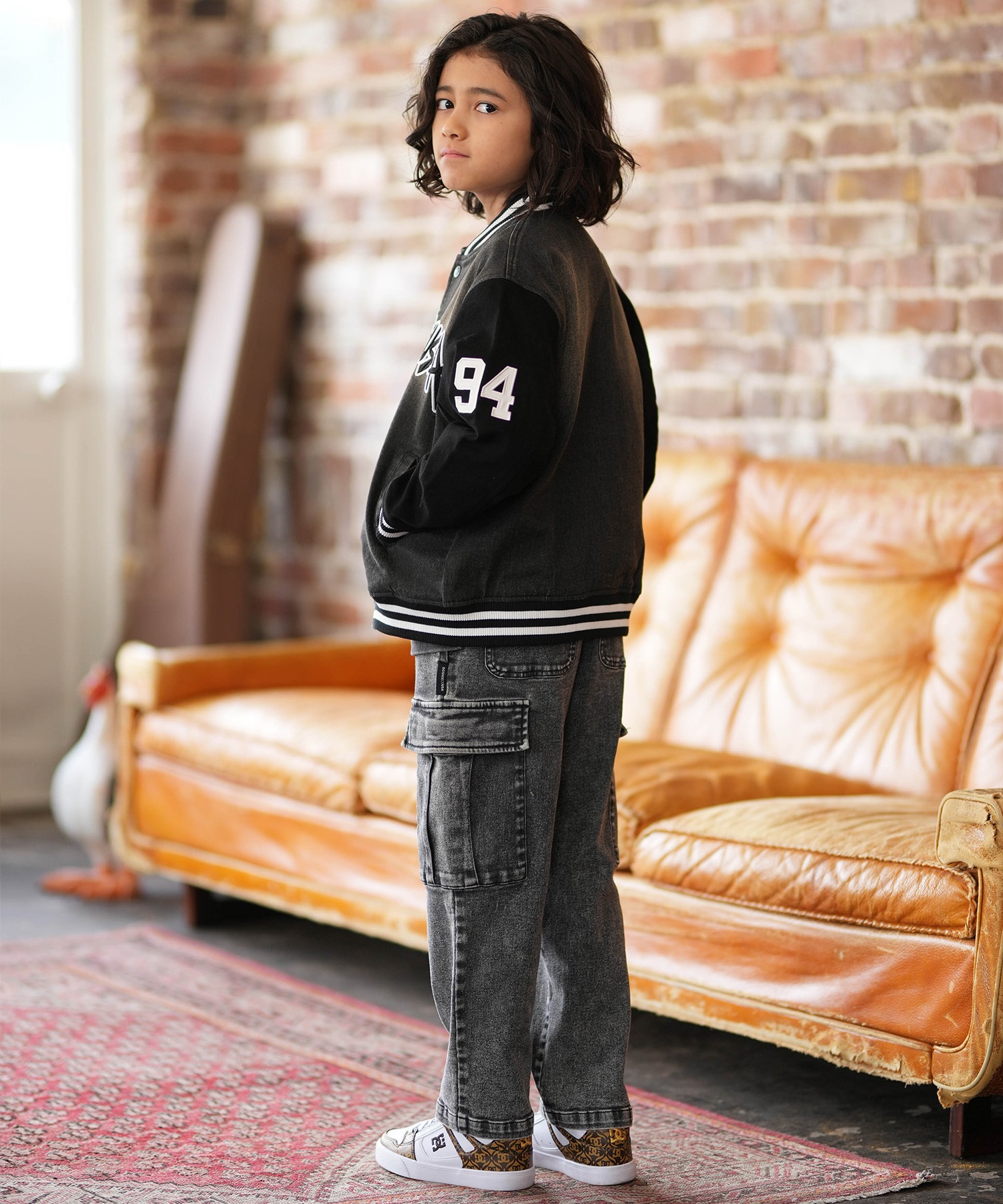 DC ディーシー ジャケット キッズ ジュニア 子供 26 KD VARSITY JACKET YJK261501(BDB-130cm)