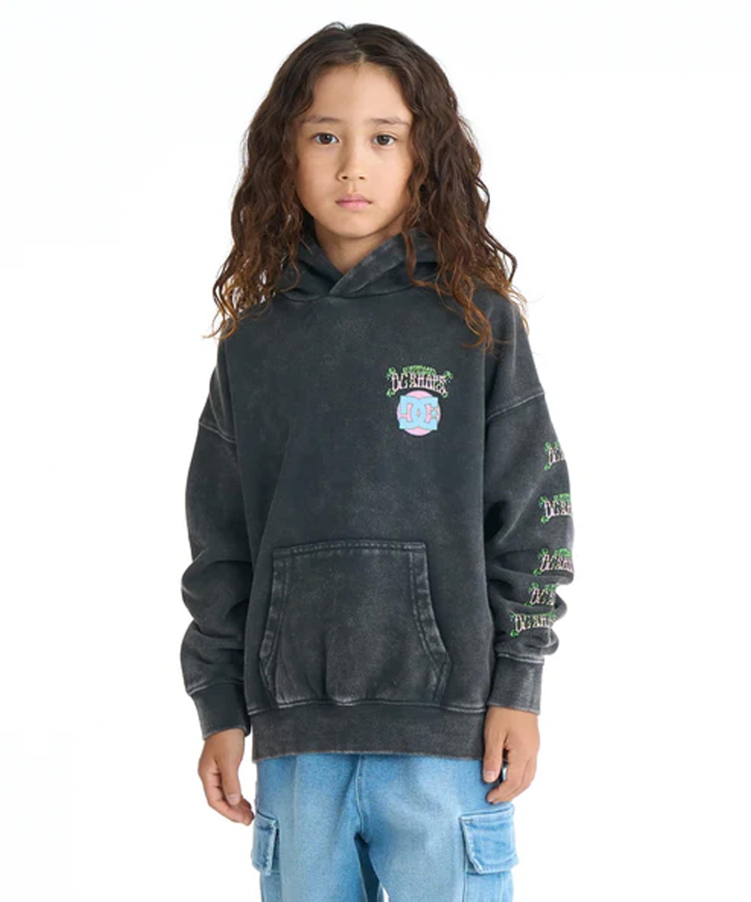 DC ディーシー プルオーバー パーカー キッズ ジュニア 子供 26 KD DOUBLE SKULL PH YPO261518(BKP-130cm)