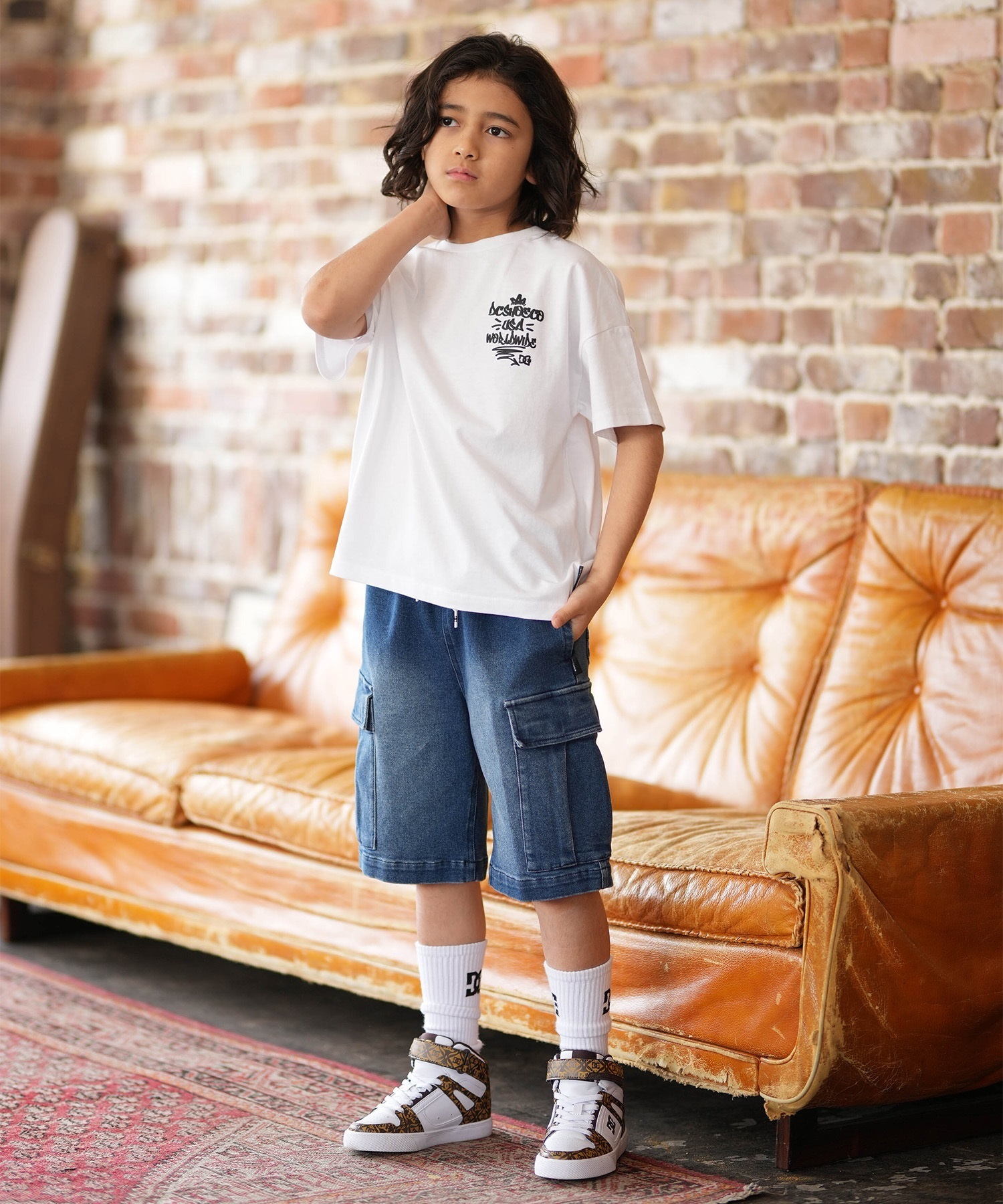 DC ディーシー ハーフパンツ ショートパンツ キッズ ジュニア 子供 26 KD WIDE CARGO SHORT YWS261504(LLB-120cm)