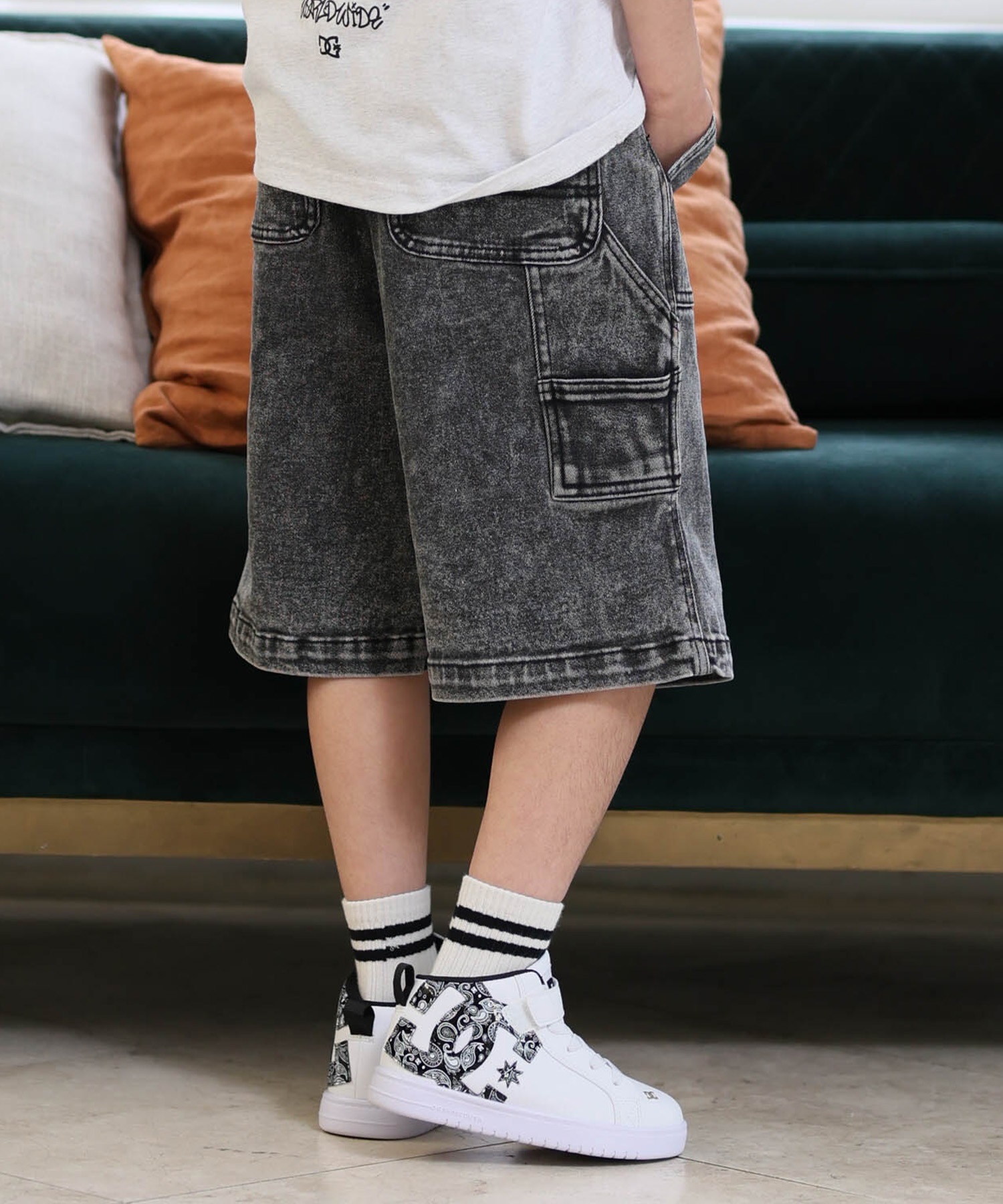 DC ディーシー ハーフパンツ ショートパンツ キッズ ジュニア 子供 26 KD WIDE PAINTER SHORT YWS261505(BDC-120cm)