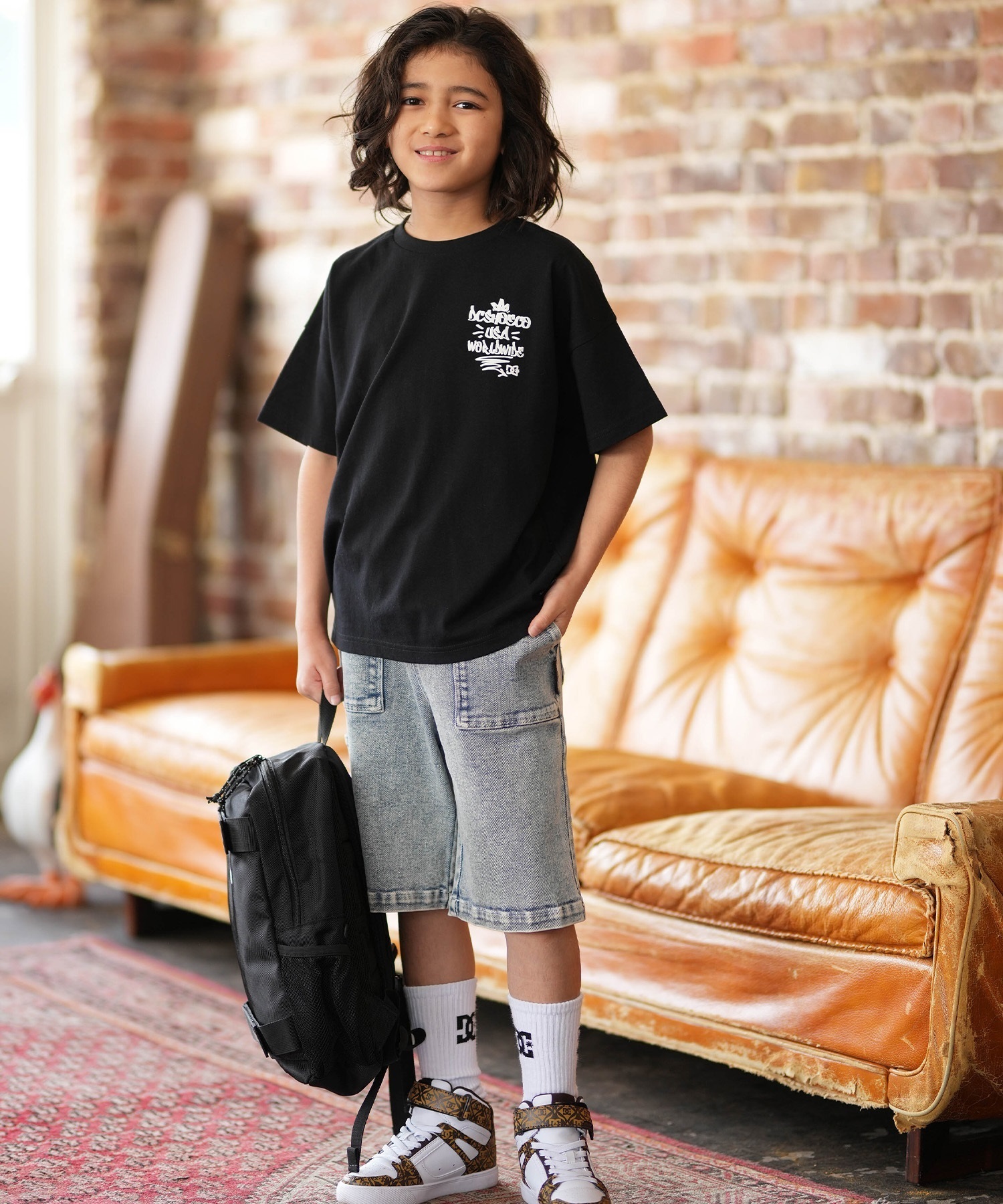 DC ディーシー ハーフパンツ ショートパンツ キッズ ジュニア 子供 26 KD WIDE PAINTER SHORT YWS261505(BDC-120cm)