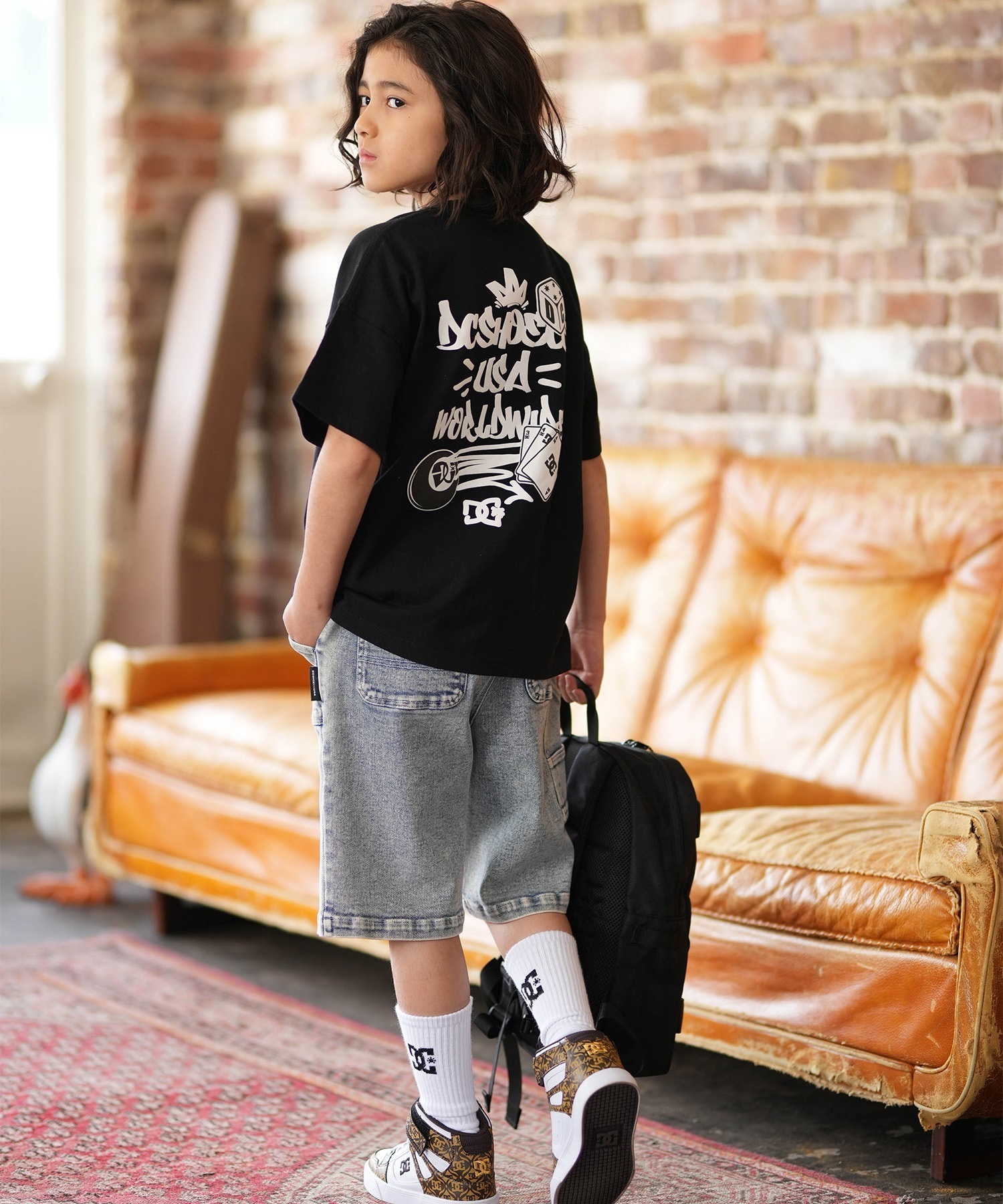 DC ディーシー ハーフパンツ ショートパンツ キッズ ジュニア 子供 26 KD WIDE PAINTER SHORT YWS261505(BDC-120cm)