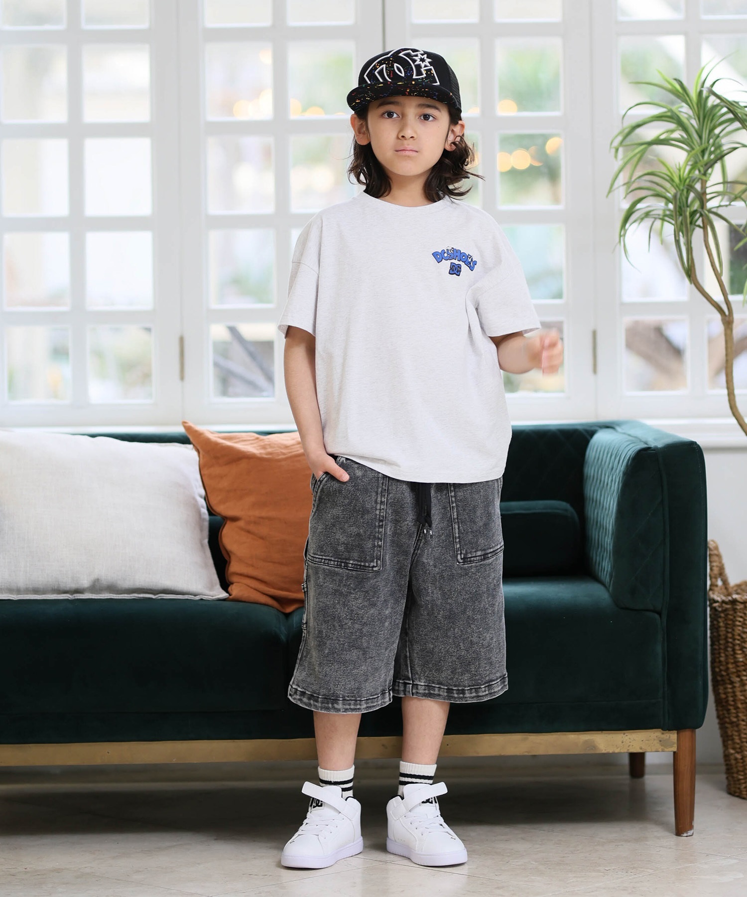 DC ディーシー ハーフパンツ ショートパンツ キッズ ジュニア 子供 26 KD WIDE PAINTER SHORT YWS261505(BDC-120cm)