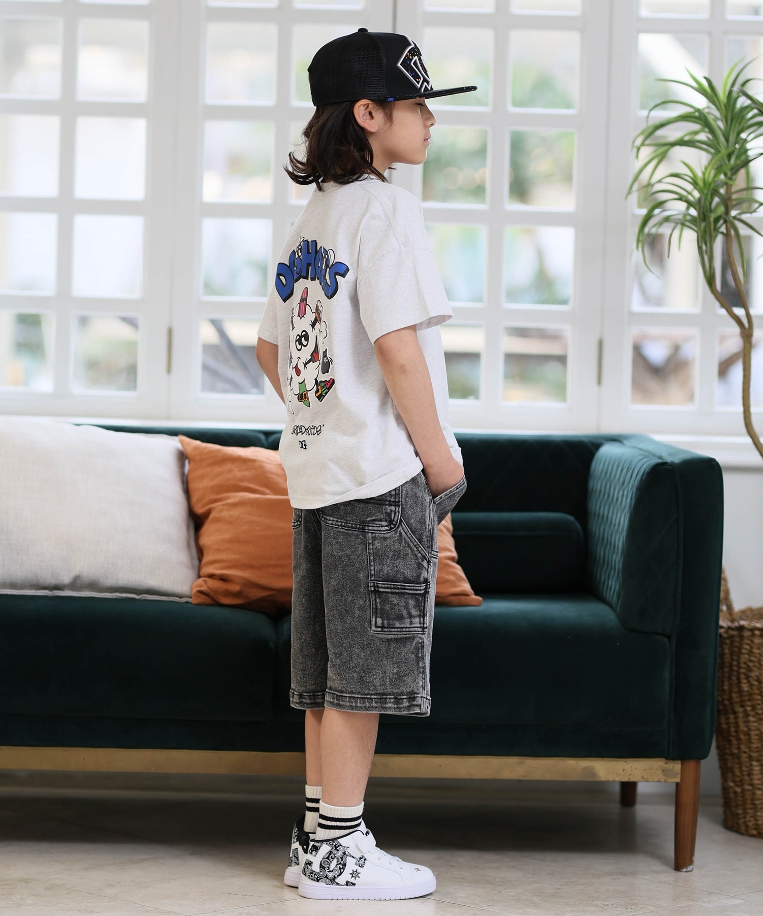 DC ディーシー ハーフパンツ ショートパンツ キッズ ジュニア 子供 26 KD WIDE PAINTER SHORT YWS261505(BDC-120cm)