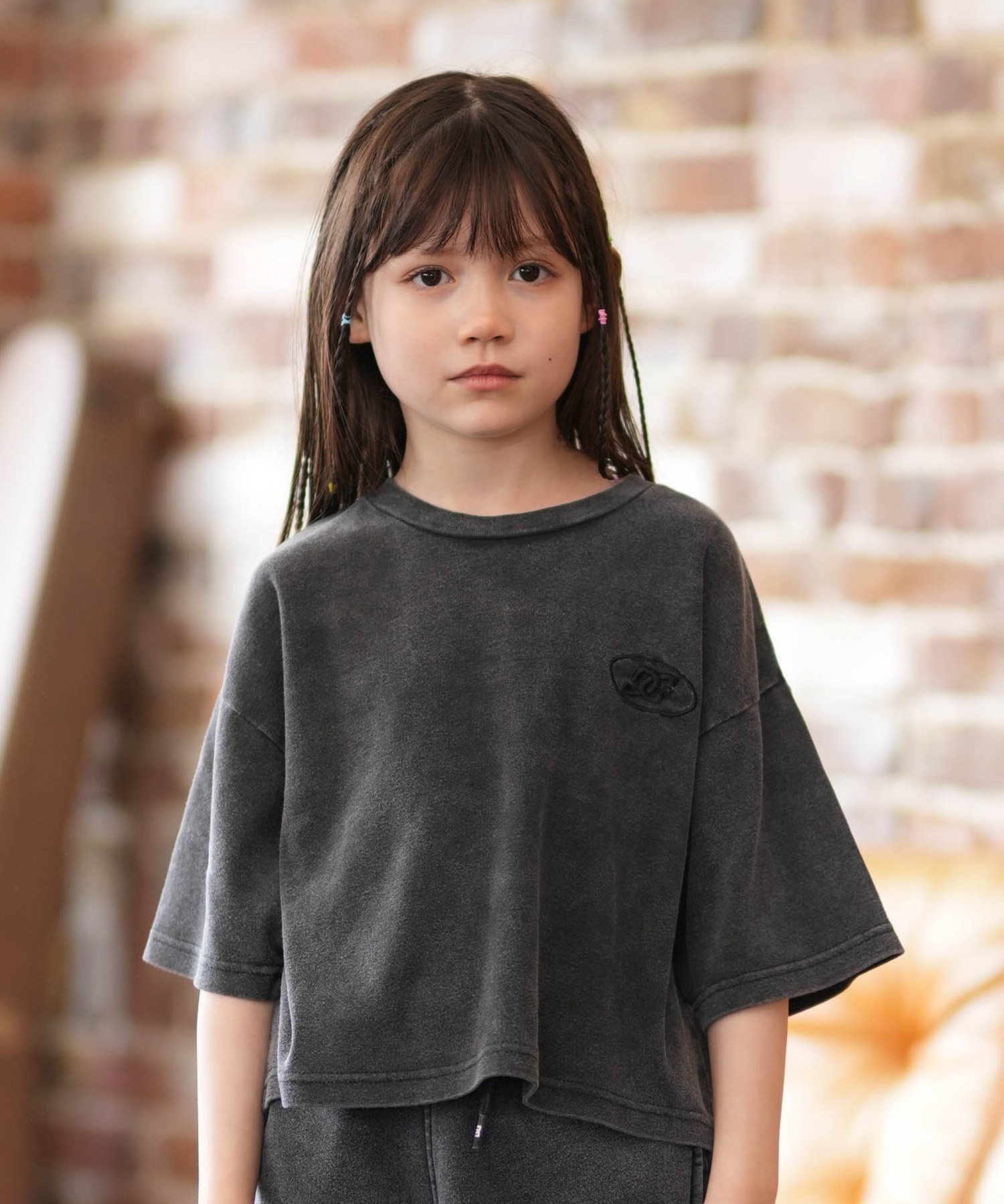 DC ディーシー 半袖 Tシャツ キッズ ジュニア 子供 クロップド丈 KD GS