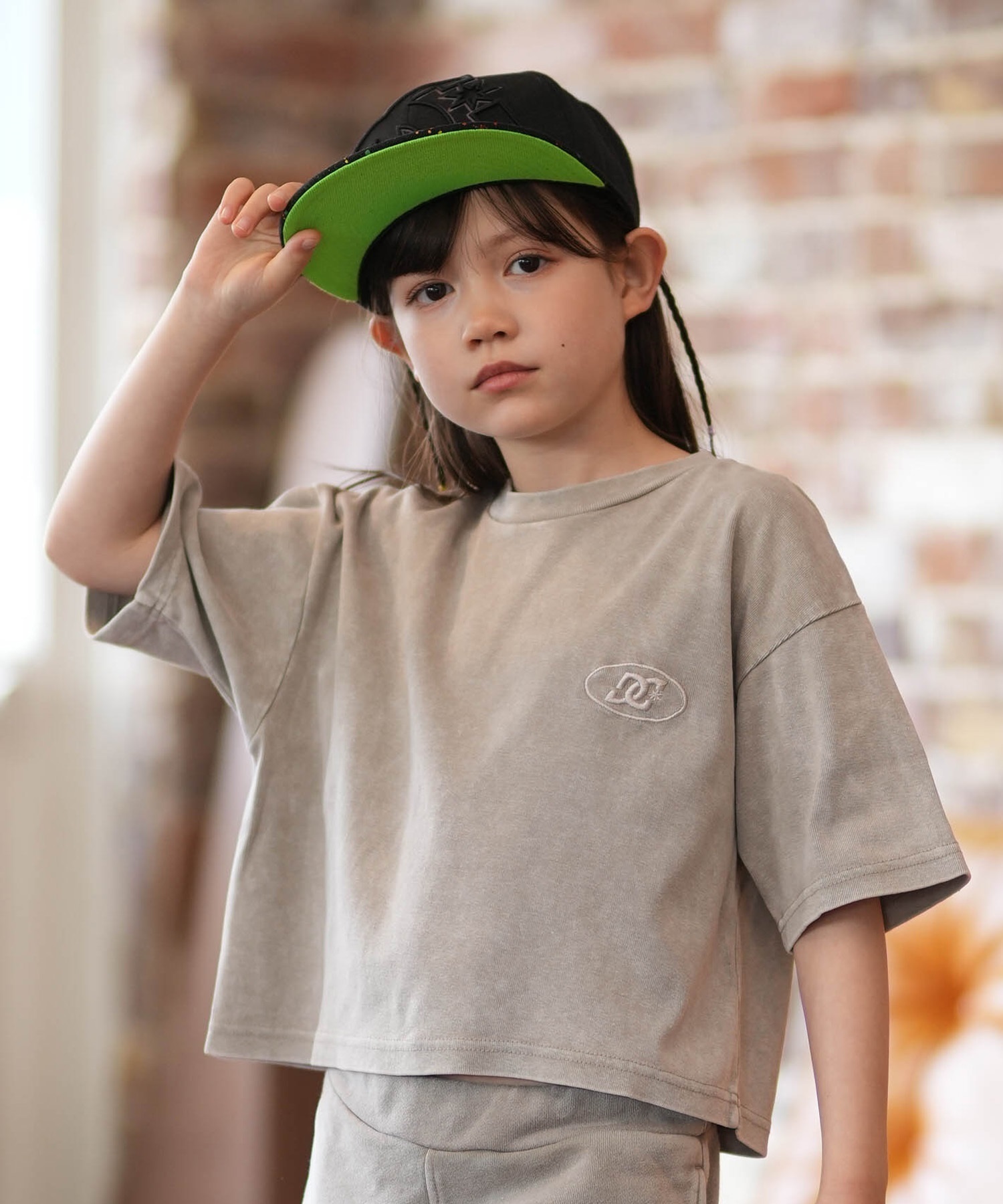 DC ディーシー 半袖 Tシャツ キッズ ジュニア 子供 クロップド丈 KD GS