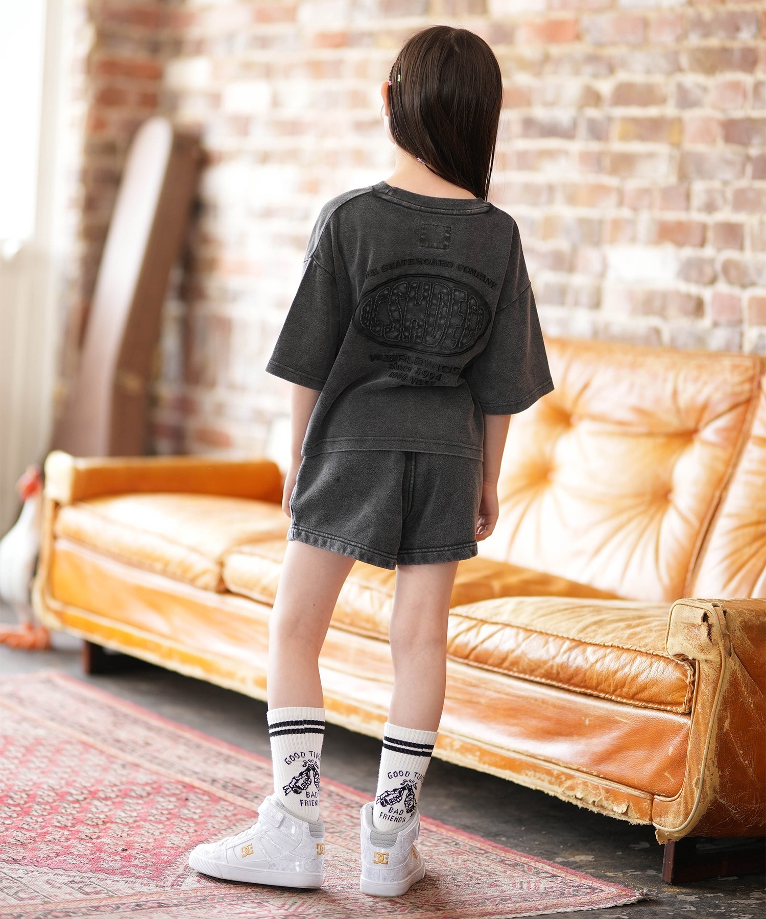 DC ディーシー 半袖 Tシャツ キッズ ジュニア 子供 クロップド丈 KD GS