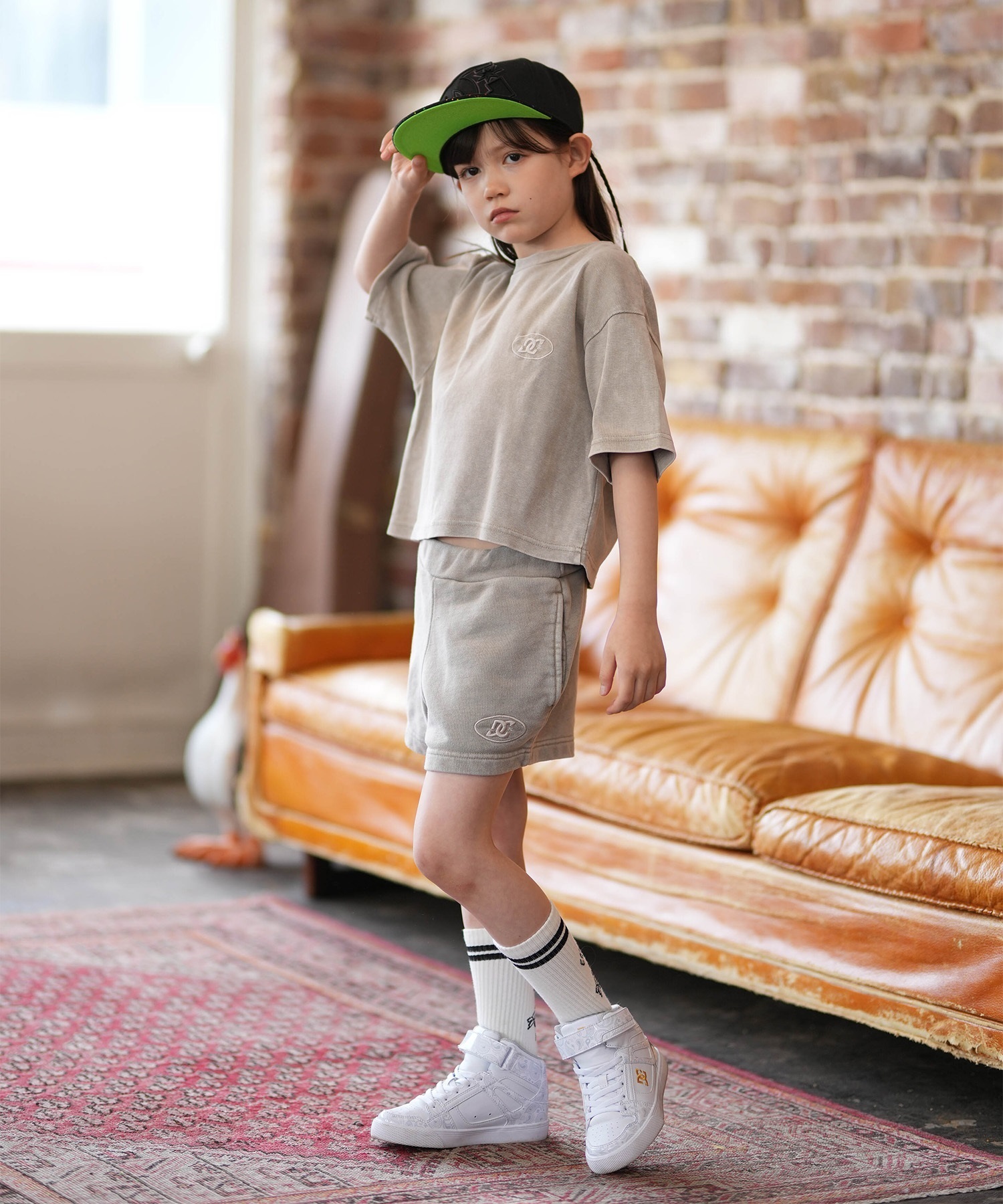 DC ディーシー 半袖 Tシャツ キッズ ジュニア 子供 クロップド丈 KD GS
