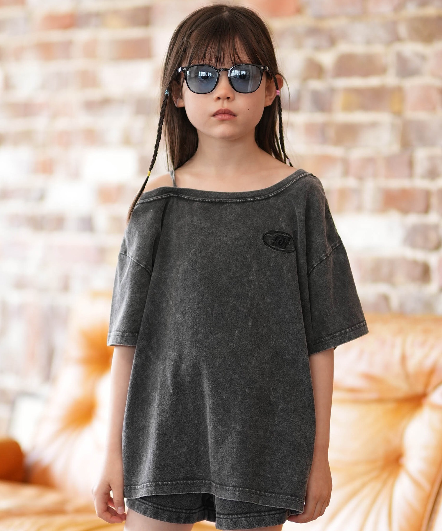 DC ディーシー 半袖 Tシャツ キッズ ワンショルダー 26 KD GS HIDDEN