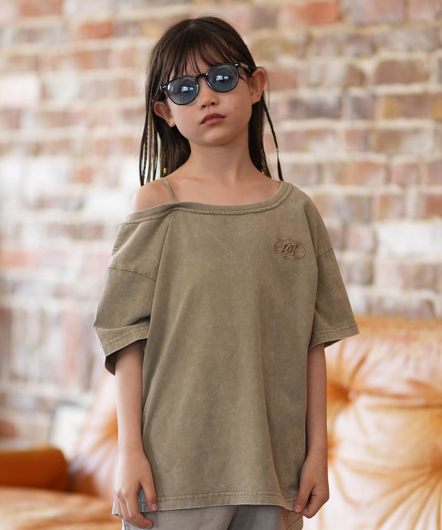 DC ディーシー 半袖 Tシャツ キッズ ワンショルダー 26 KD GS HIDDEN
