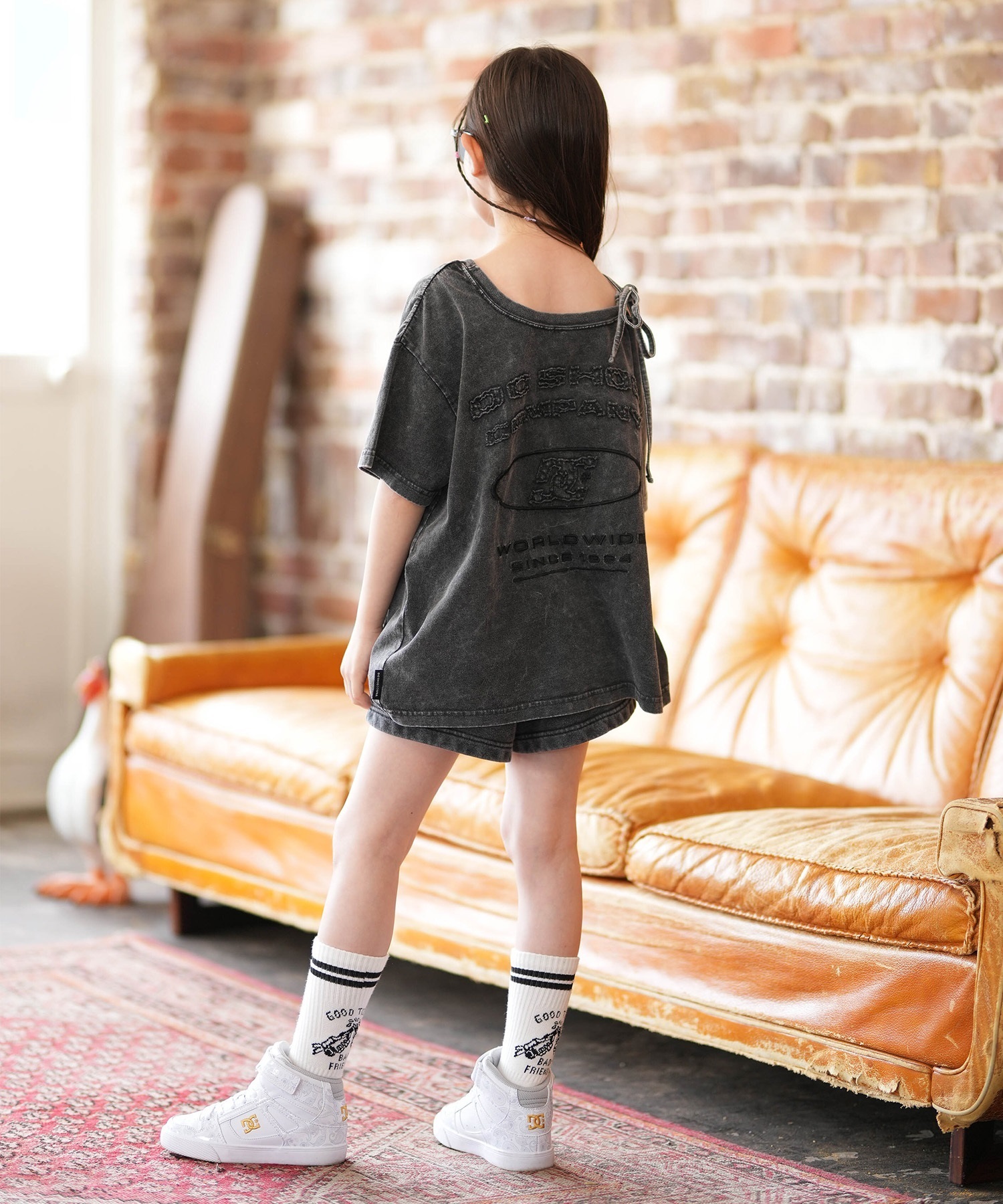 DC ディーシー 半袖 Tシャツ キッズ ワンショルダー 26 KD GS HIDDEN
