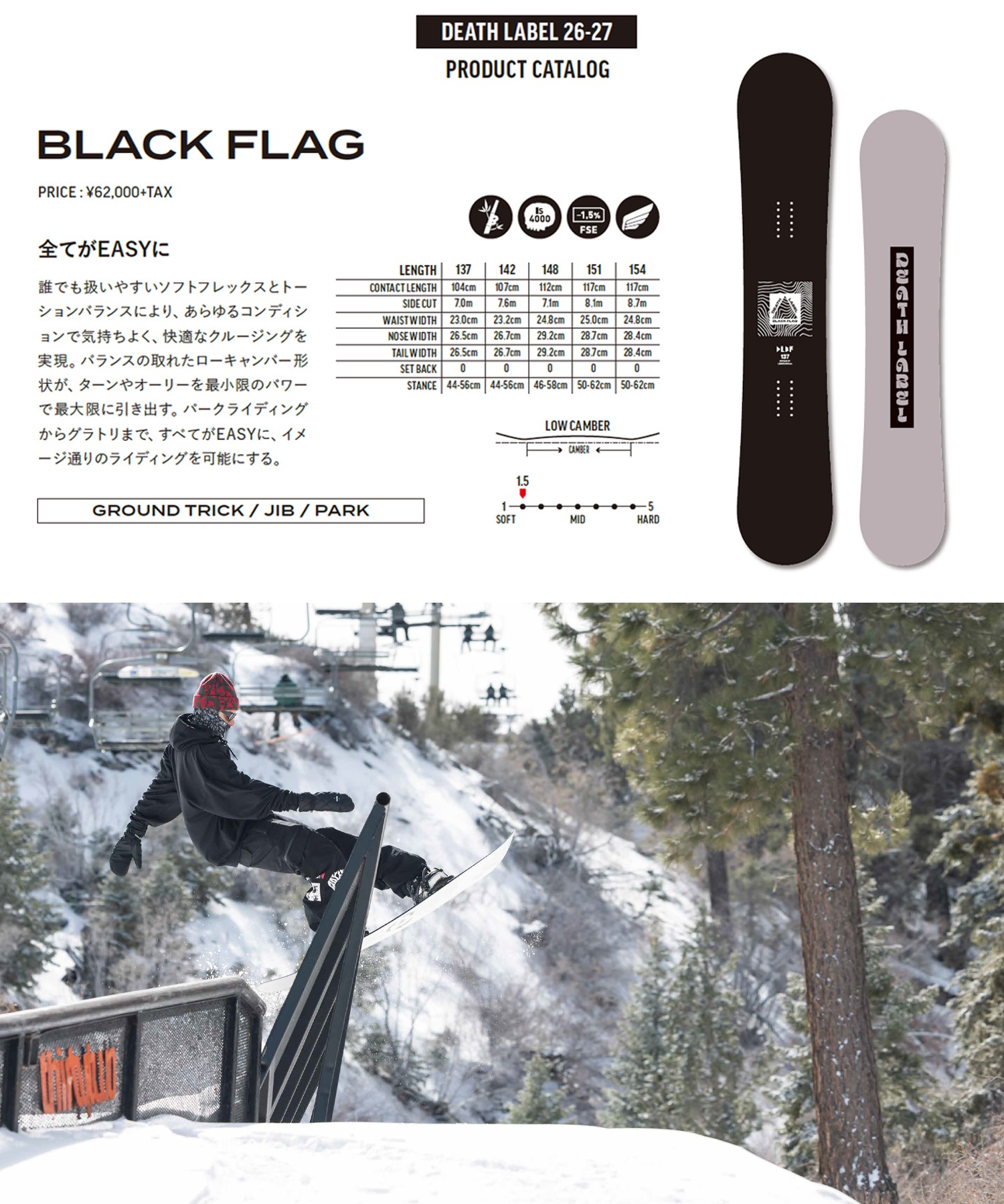 DEATH LABEL デスレーベル ブラックフラッグ BLACK FLAG スノーボード