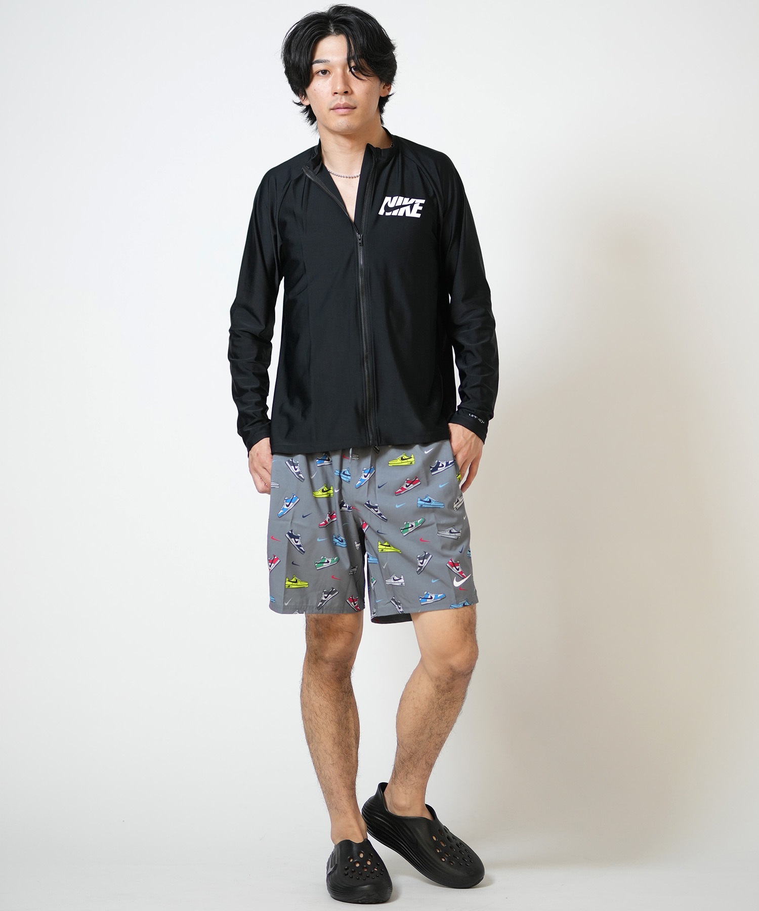 NIKE ナイキ 水着 ラッシュガード 長袖 ジップアップ メンズ UVカット