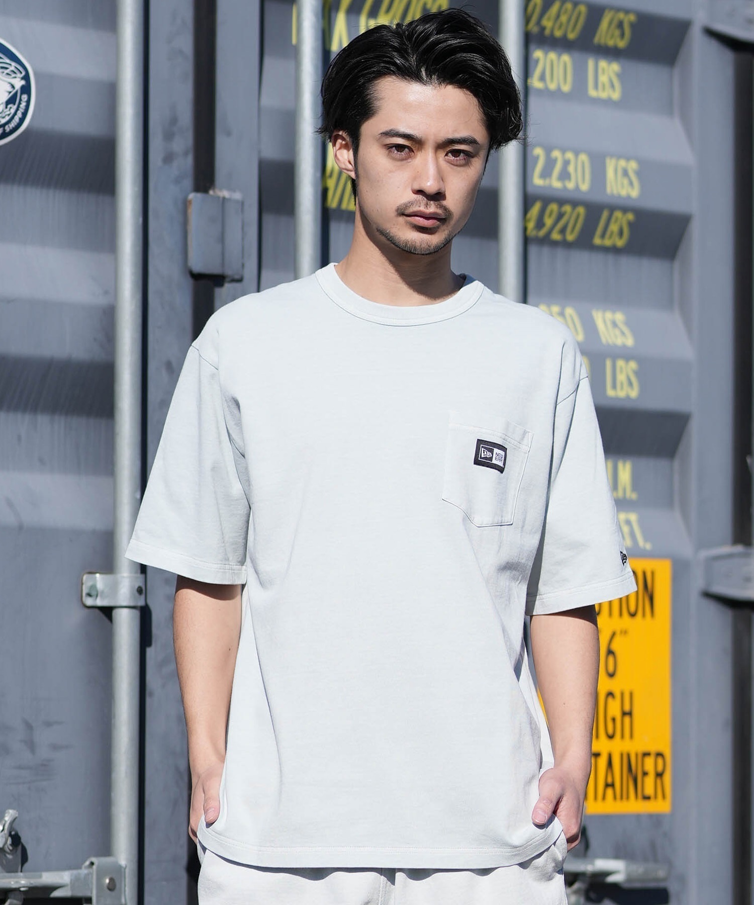 NEW ERA ニューエラ 半袖 Tシャツ メンズ Box Logo Woven Patch