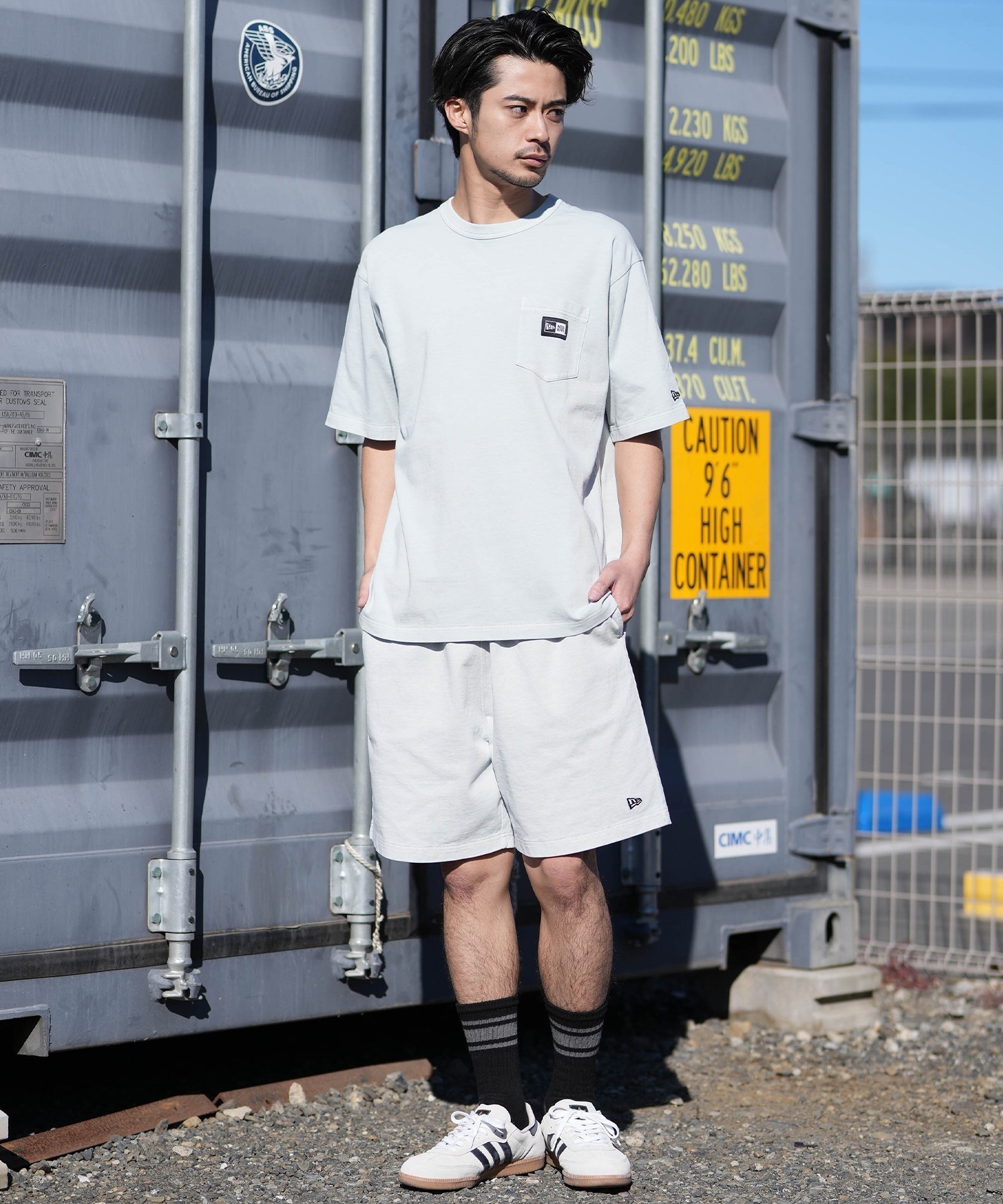 90㎝ 半袖シャツ NEW ERA ニューエラ 半袖 Tシャツ メンズ Box Logo Woven Patch