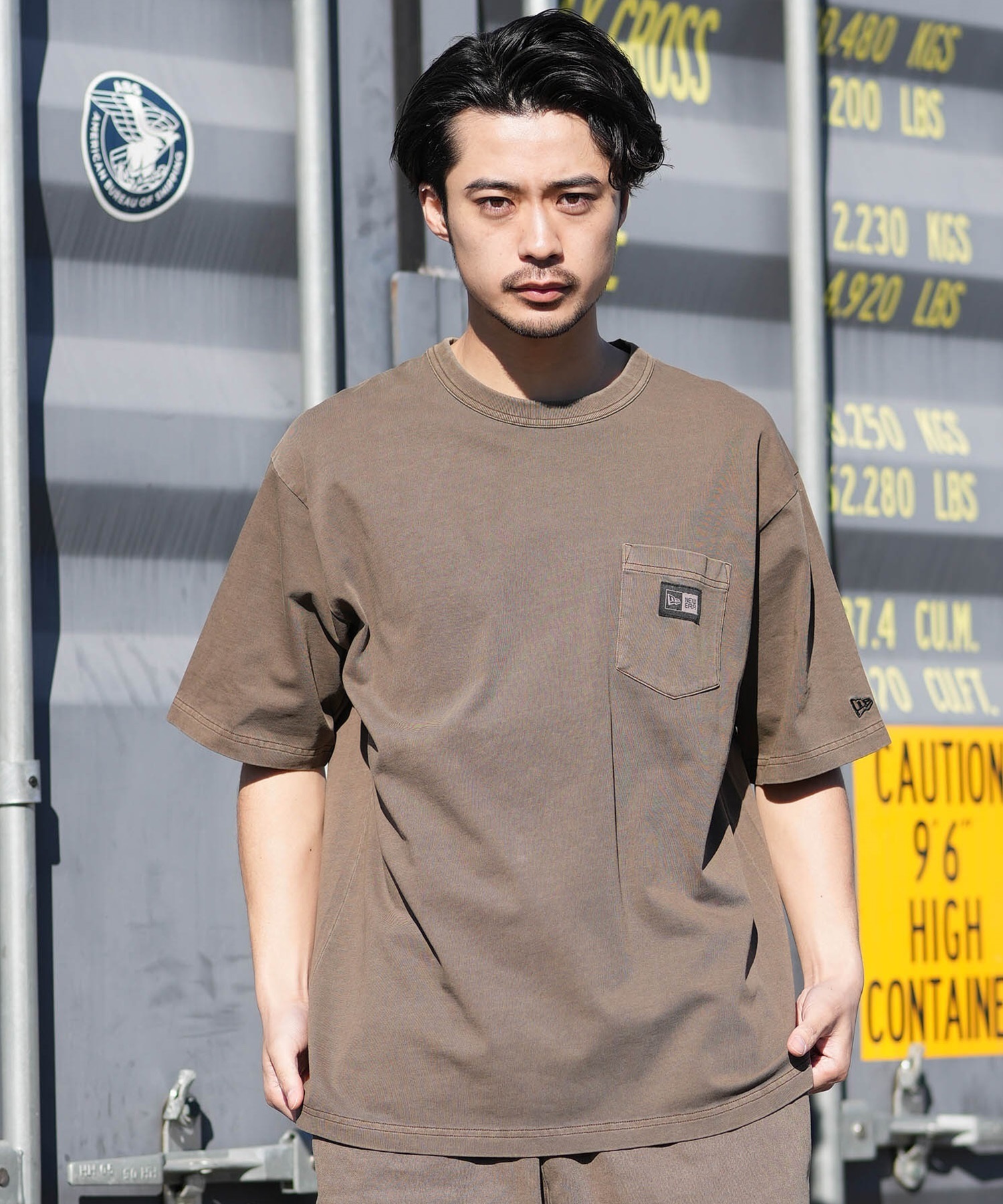 NEW ERA ニューエラ 半袖 Tシャツ メンズ Box Logo Woven Patch