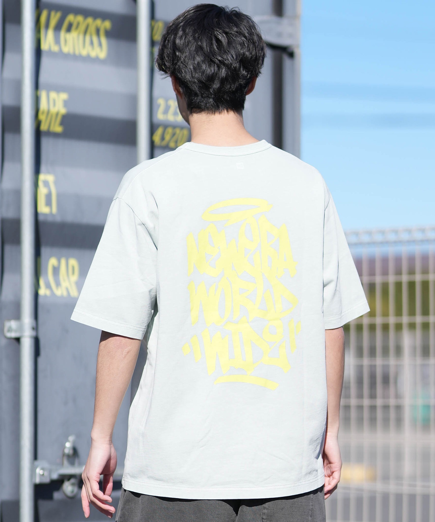 作者不詳のオリジナルプリントです NEW ERA ニューエラ 半袖 Tシャツ メンズ バックプリント ガーメント