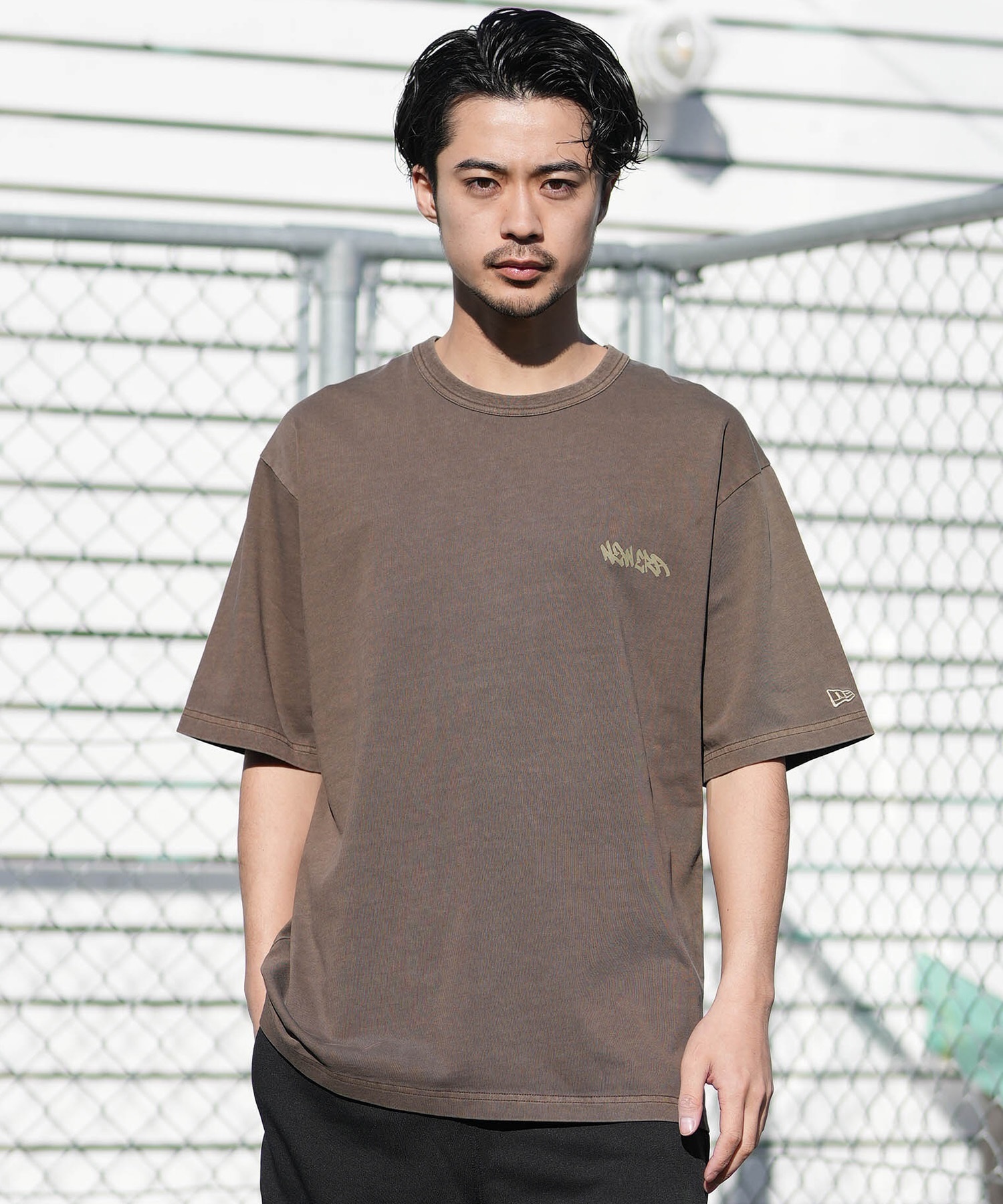 関*送様 STONE  ガーメントダイ ポケットTシャツ NEW ERA ニューエラ 半袖 Tシャツ メンズ バックプリント ガーメント