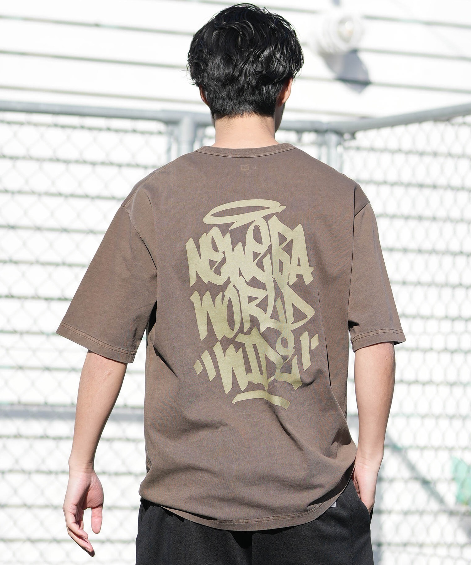 関*送様 STONE  ガーメントダイ ポケットTシャツ NEW ERA ニューエラ 半袖 Tシャツ メンズ バックプリント ガーメント