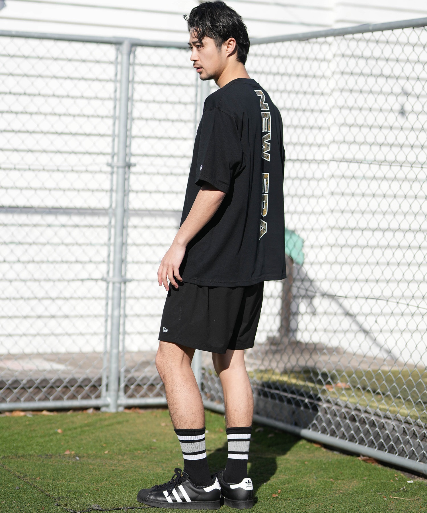NEW ERA ニューエラ 半袖 Tシャツ メンズ バックプリント SS PF OS T