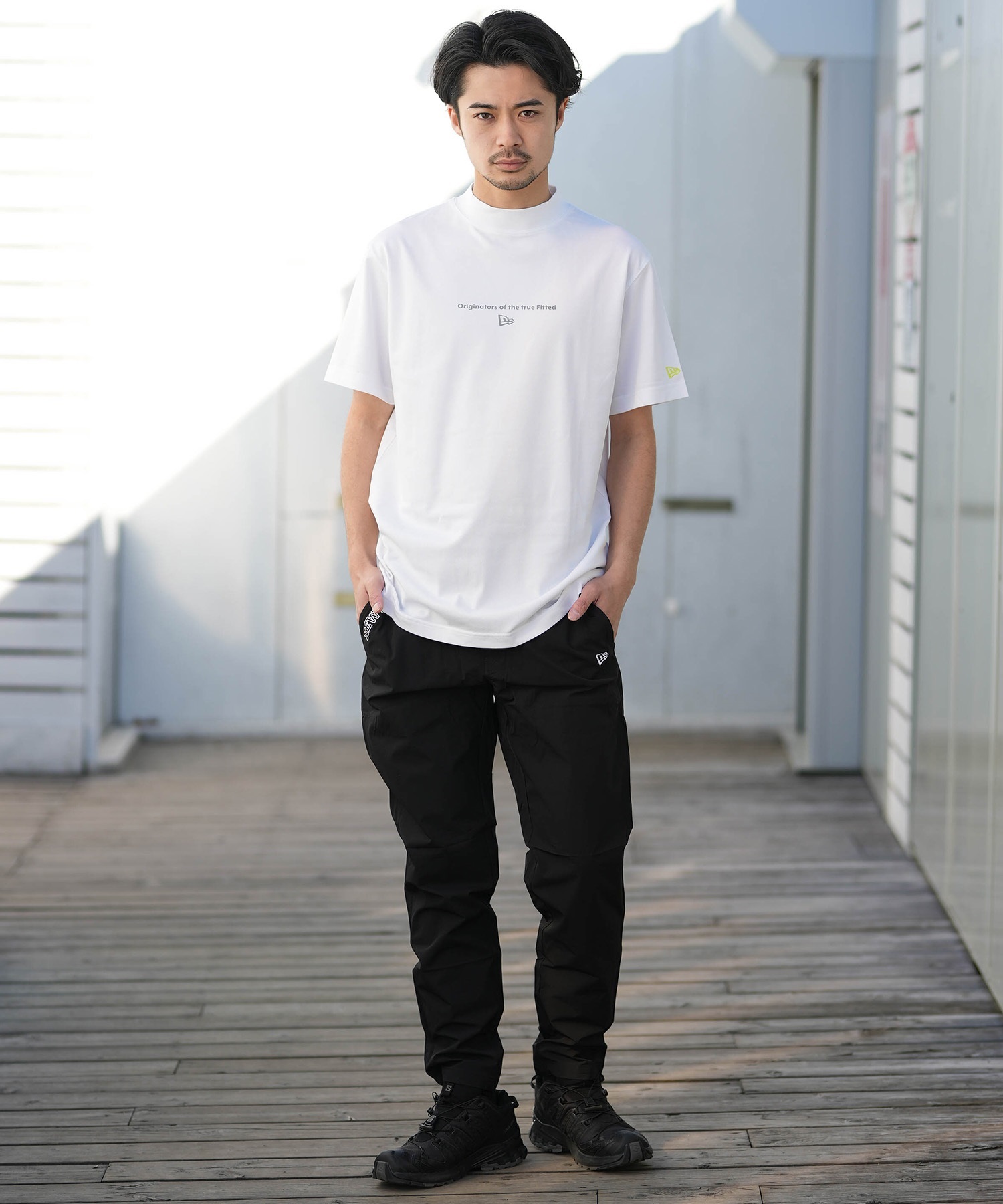 NEW ERA ニューエラ 半袖 Tシャツ メンズ ミッドネック 鹿の子 吸汗速