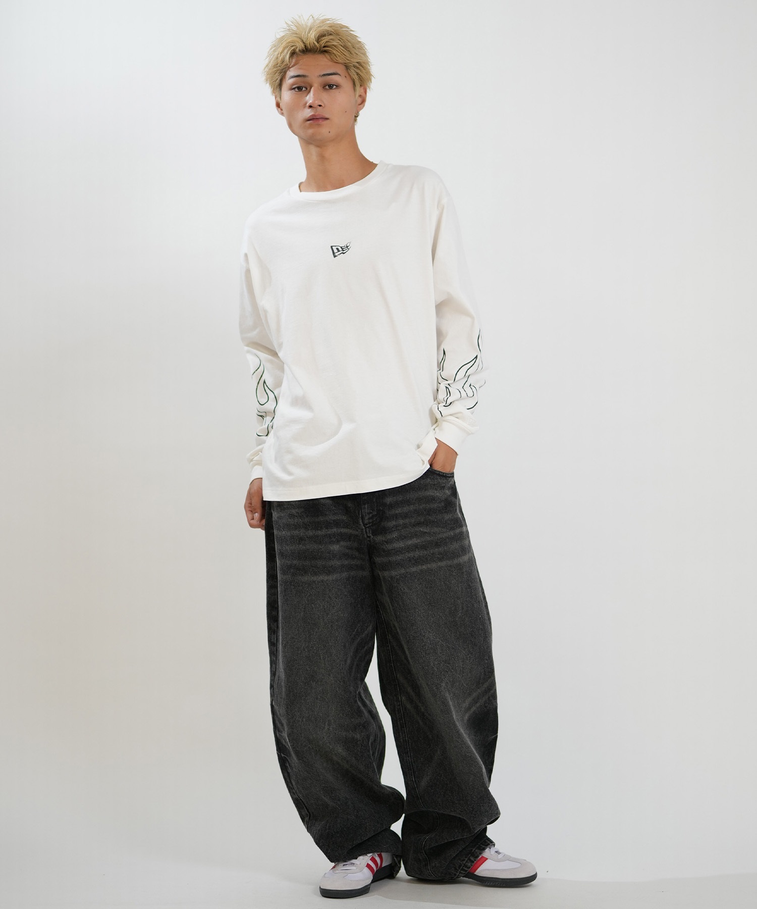 NEW ERA ニューエラ 長袖 Tシャツ ロンT メンズ アームプリント LS WAS