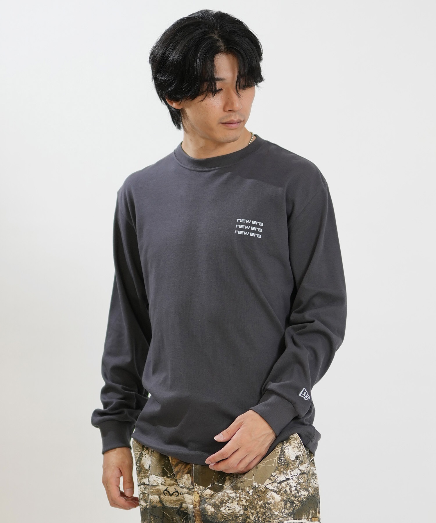 NEW ERA ニューエラ 長袖 Tシャツ ロンT メンズ ロゴ Archive Logo