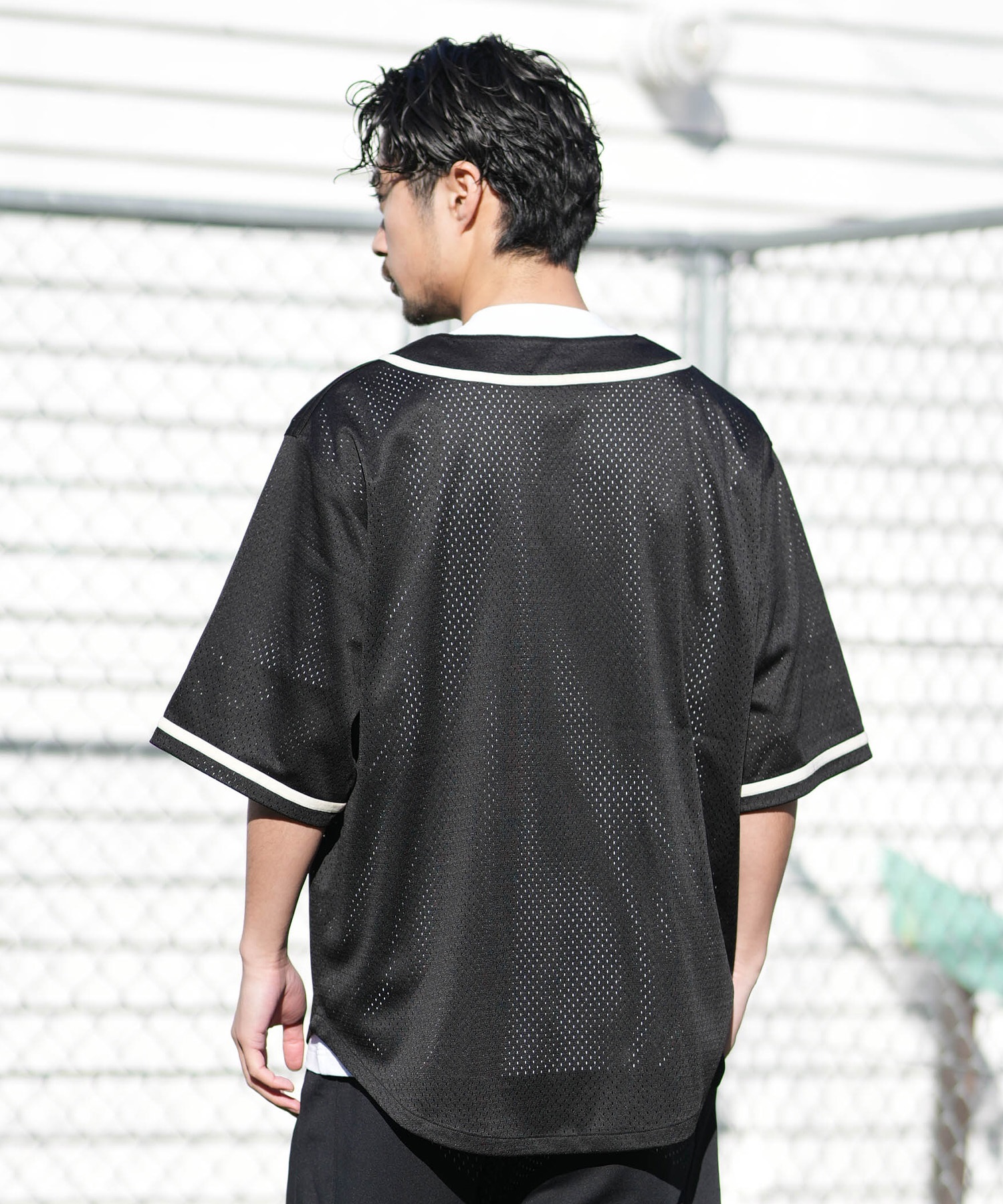 MESH BASE BALL SHIRT / メッシュ ベースボールシャツ NEW ERA ニューエラ 半袖 シャツ メンズ ベースボールシャツ MESH