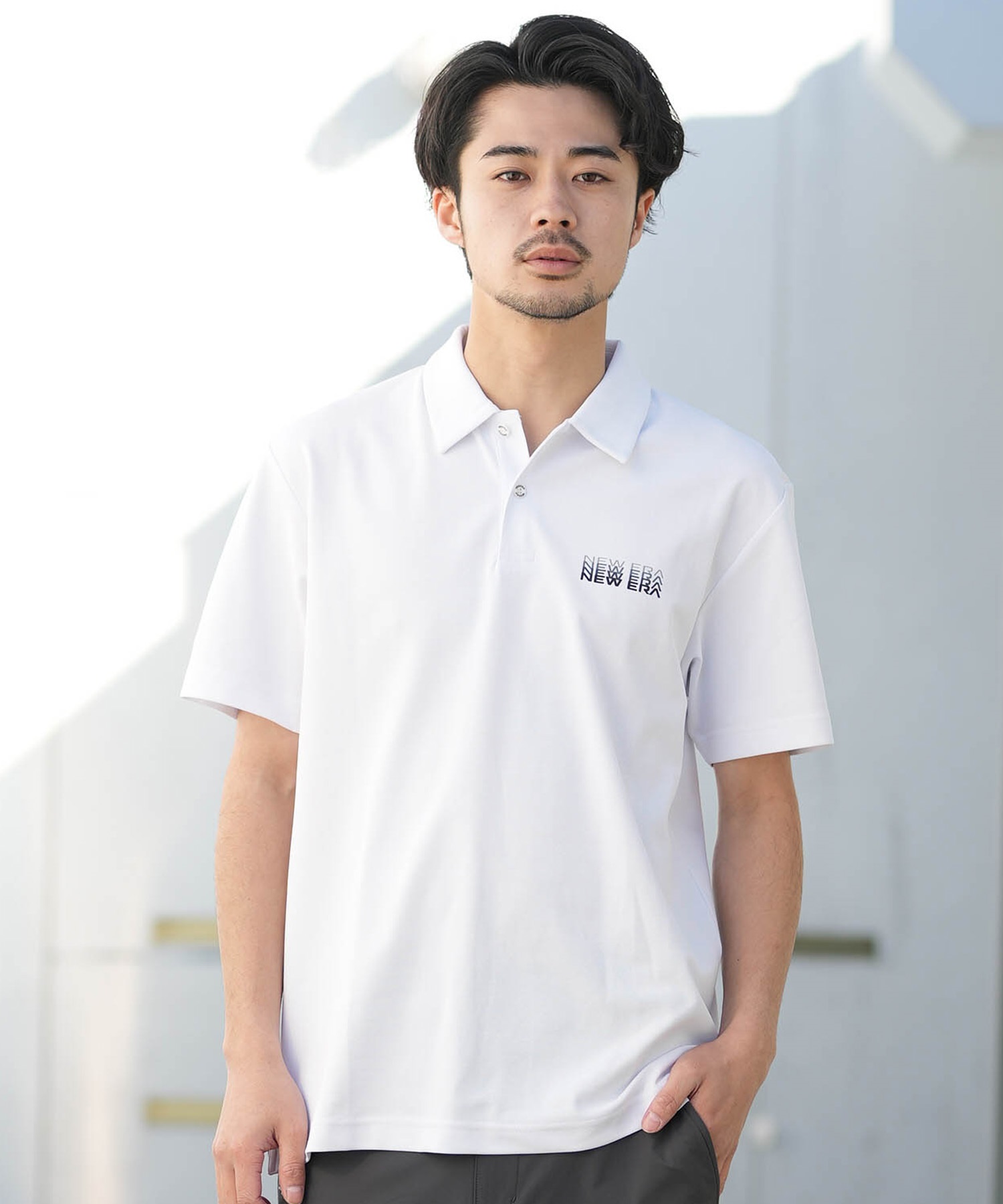 NEW ERA ニューエラ 半袖 ポロシャツ メンズ 鹿の子 吸汗速乾 UVカット