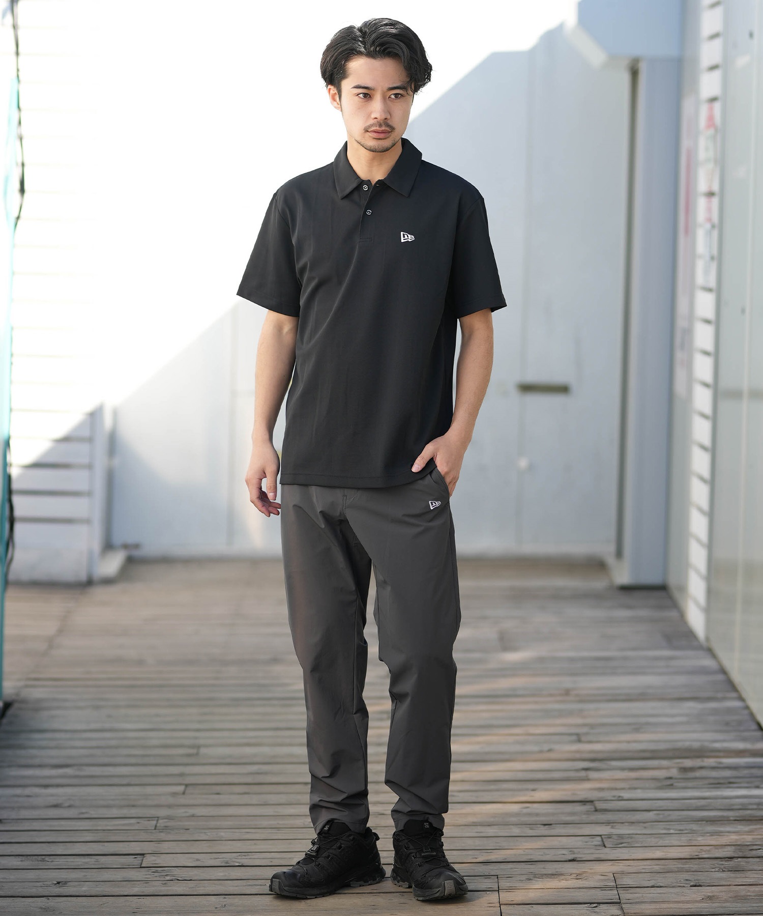 ダボポロシャツ ニューエラ ARCHIVIO 半袖 ブラック SS26 LABEL BLACK ポロシャツ ニット スキッパー レディースウェア