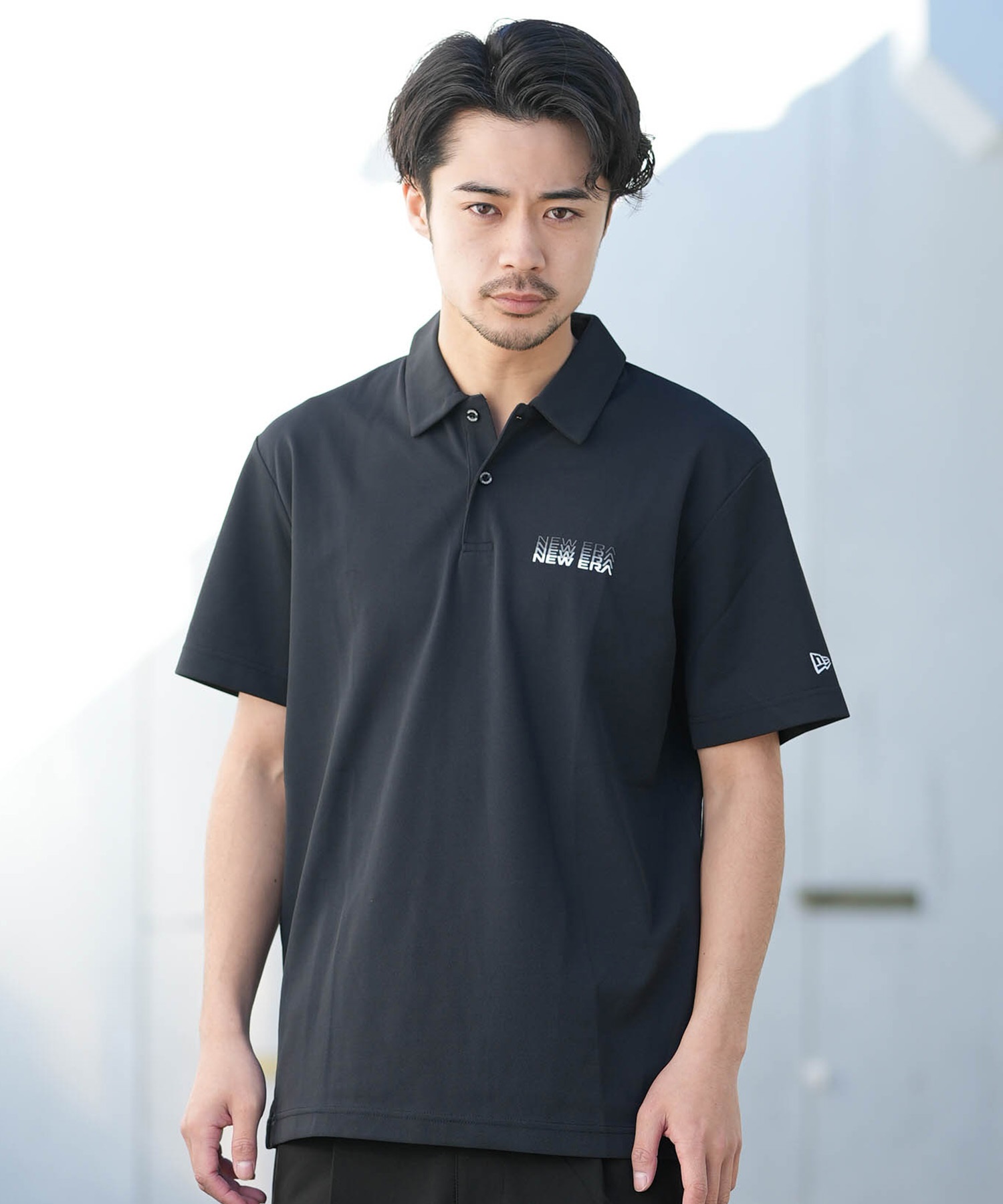 NEW ERA ニューエラ 半袖 ポロシャツ メンズ 鹿の子 吸汗速乾 UVカット