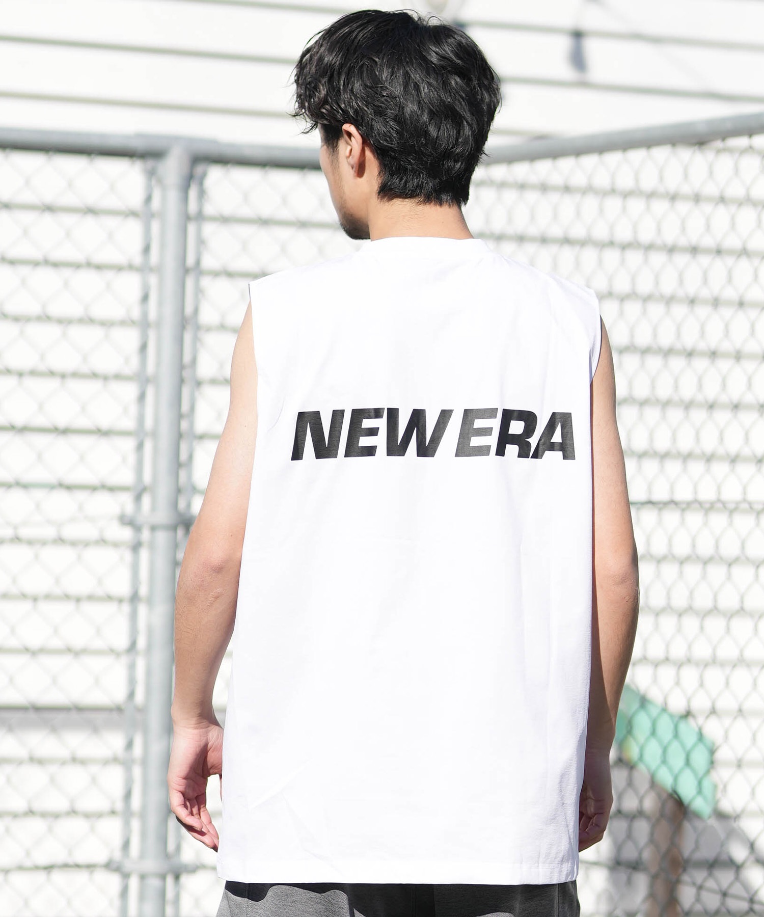 NEW ERA ニューエラ 水着 ラッシュガード タンクトップ メンズ UVカット 吸水速乾 耐塩素 耐海水 水陸両用 14774239(WHT-M)