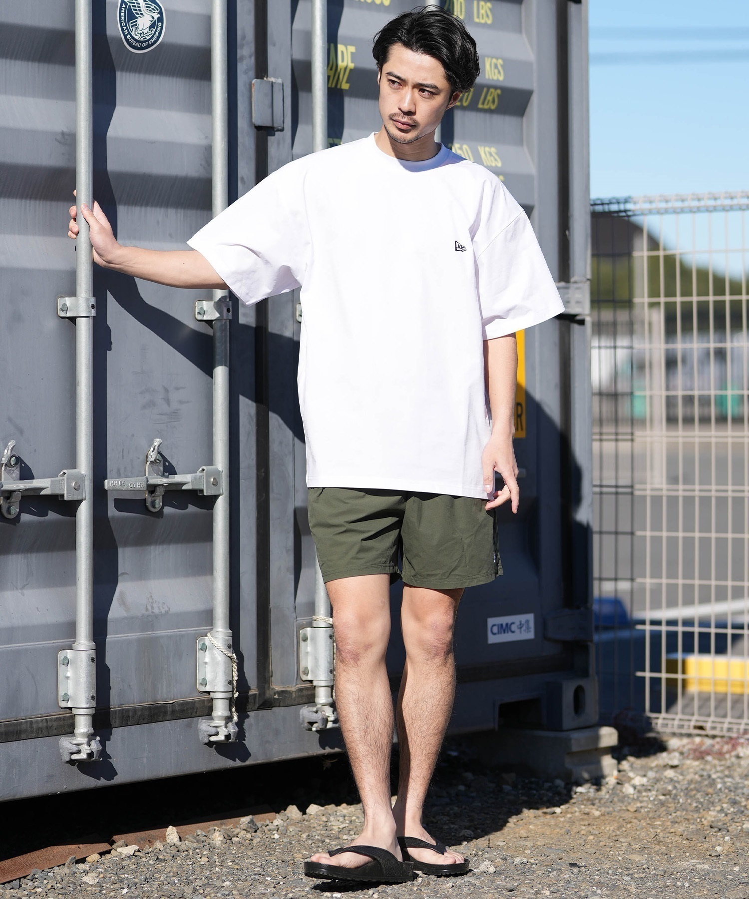NEW ERA ニューエラ 半袖 Tシャツ メンズ UVカット Wordmark Logo ラッシュガード 14774253(WHT-M)