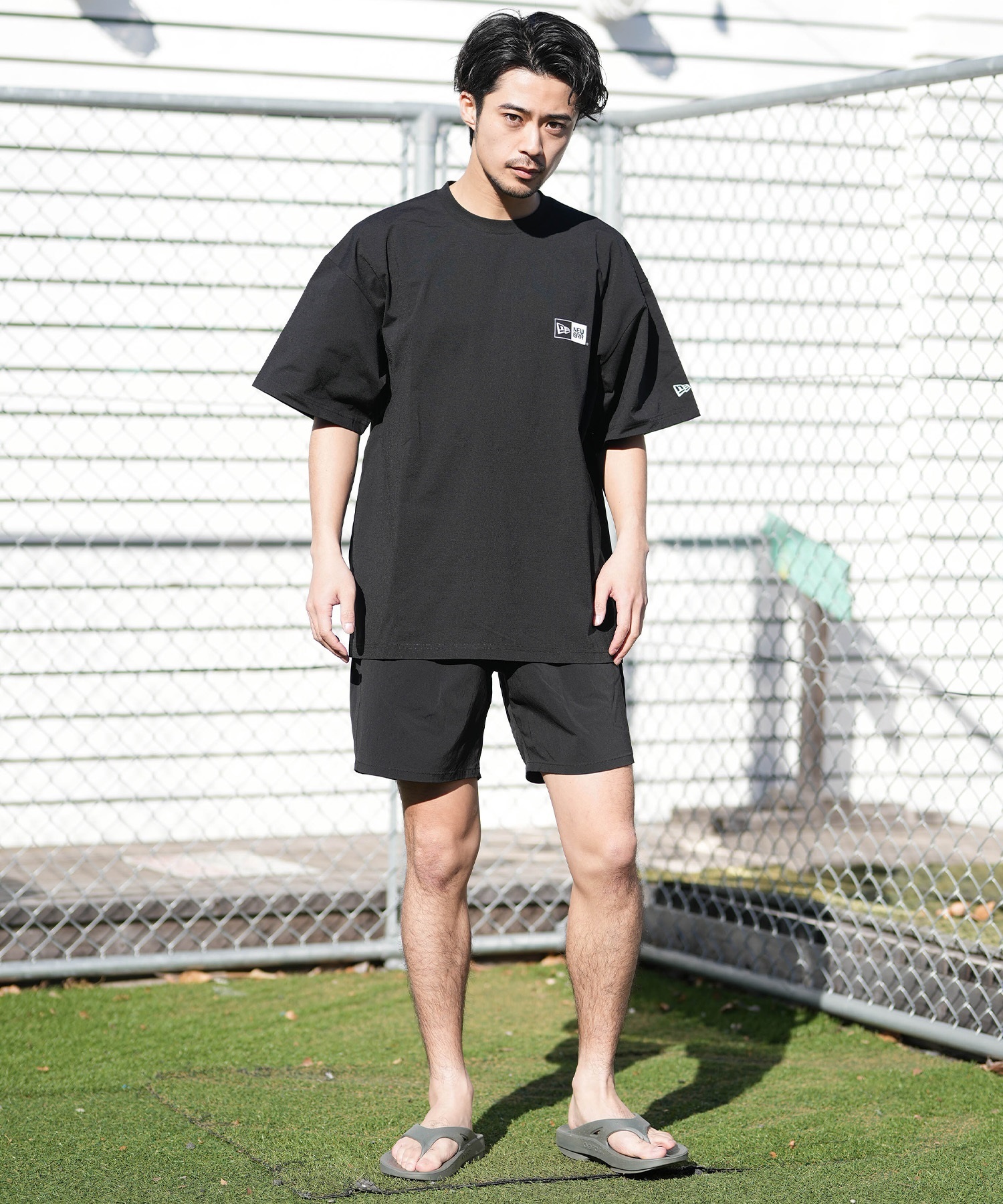 NEW ERA ニューエラ 水着 ラッシュガード 半袖 Tシャツ メンズ UV