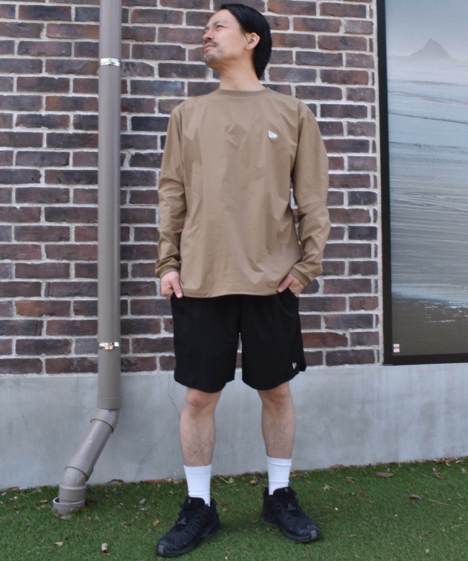 NEW ERA ニューエラ 水着 ラッシュガード 長袖 Tシャツ ロンT メンズ
