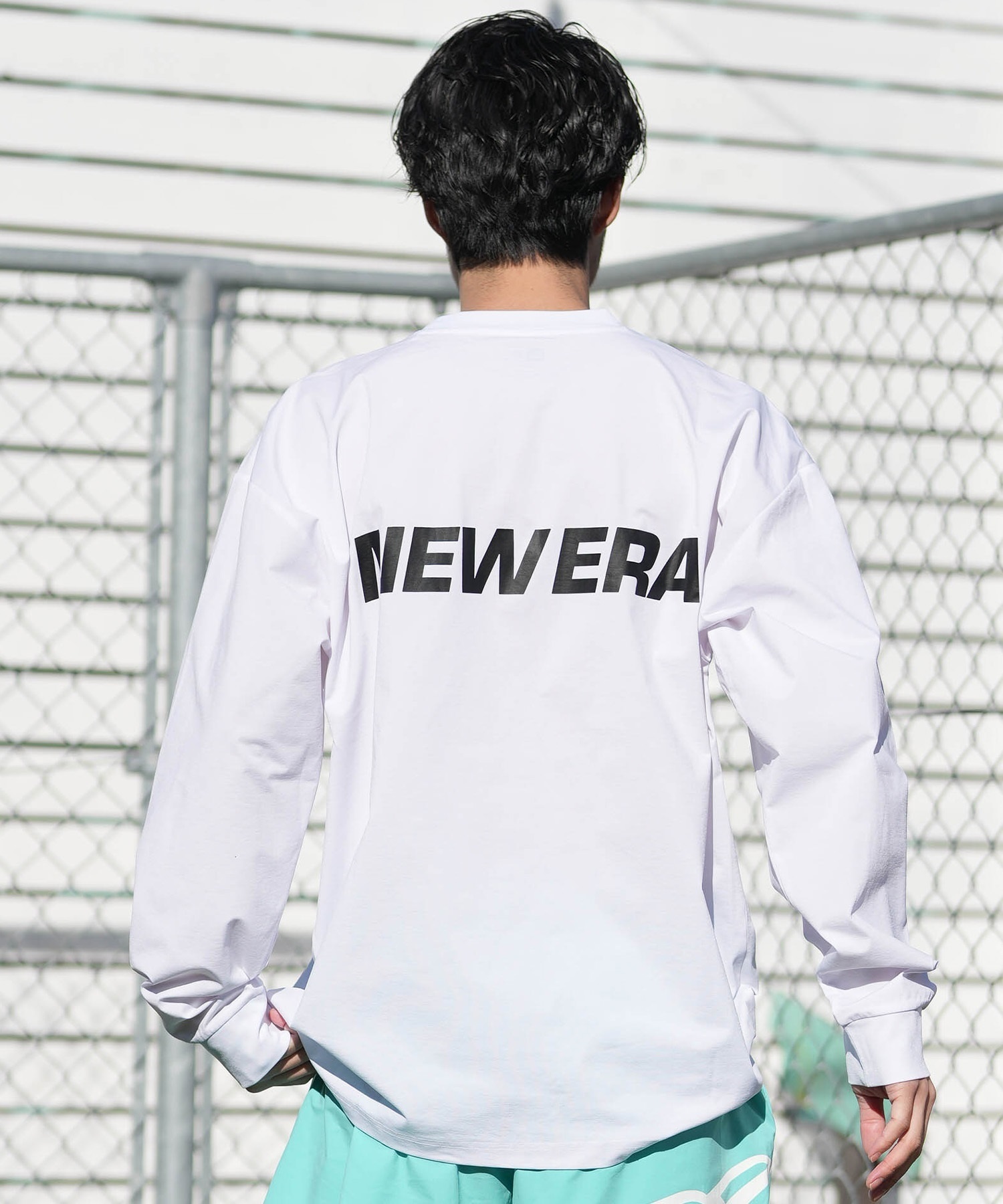 NEW ERA ニューエラ 長袖 Tシャツ ロンT メンズ UVカット Wordmark