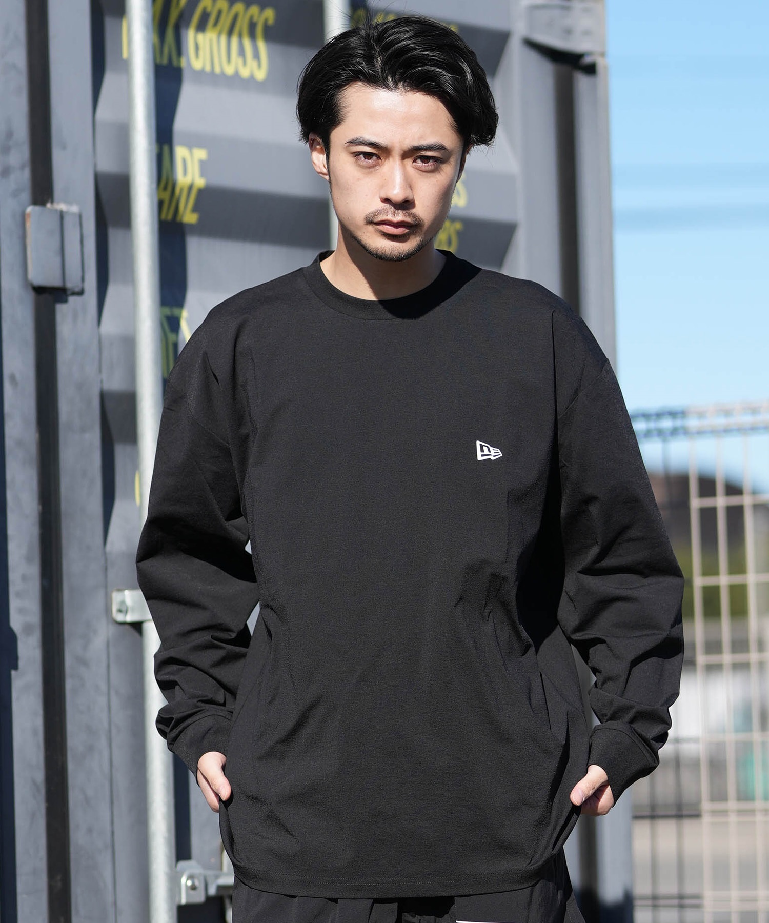 NEW ERA ニューエラ 長袖 Tシャツ ロンT メンズ UVカット Wordmark