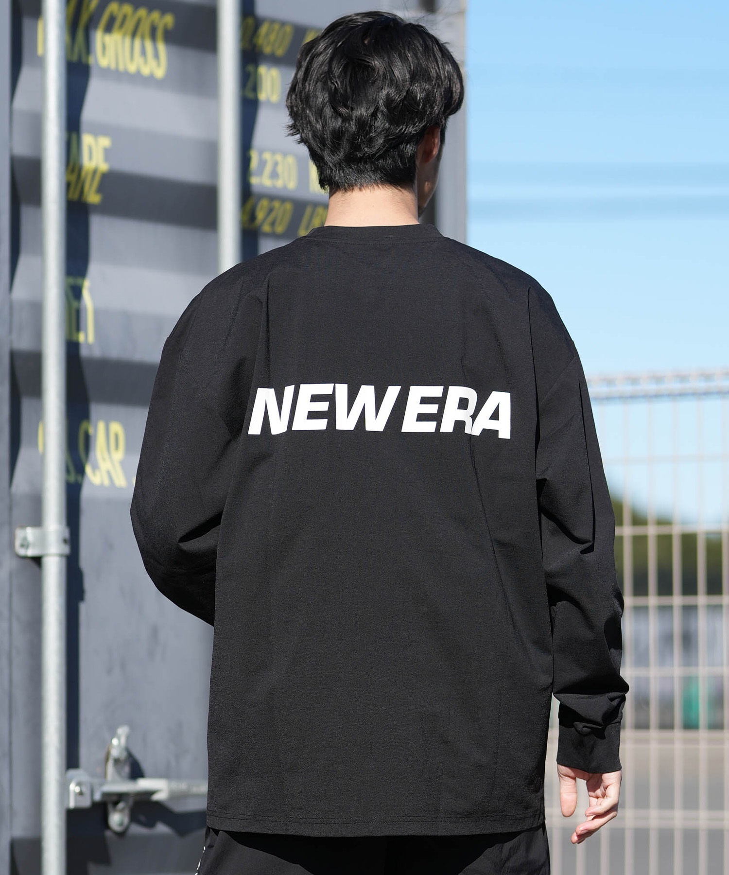 NEW ERA ニューエラ 長袖 Tシャツ ロンT メンズ UVカット Wordmark