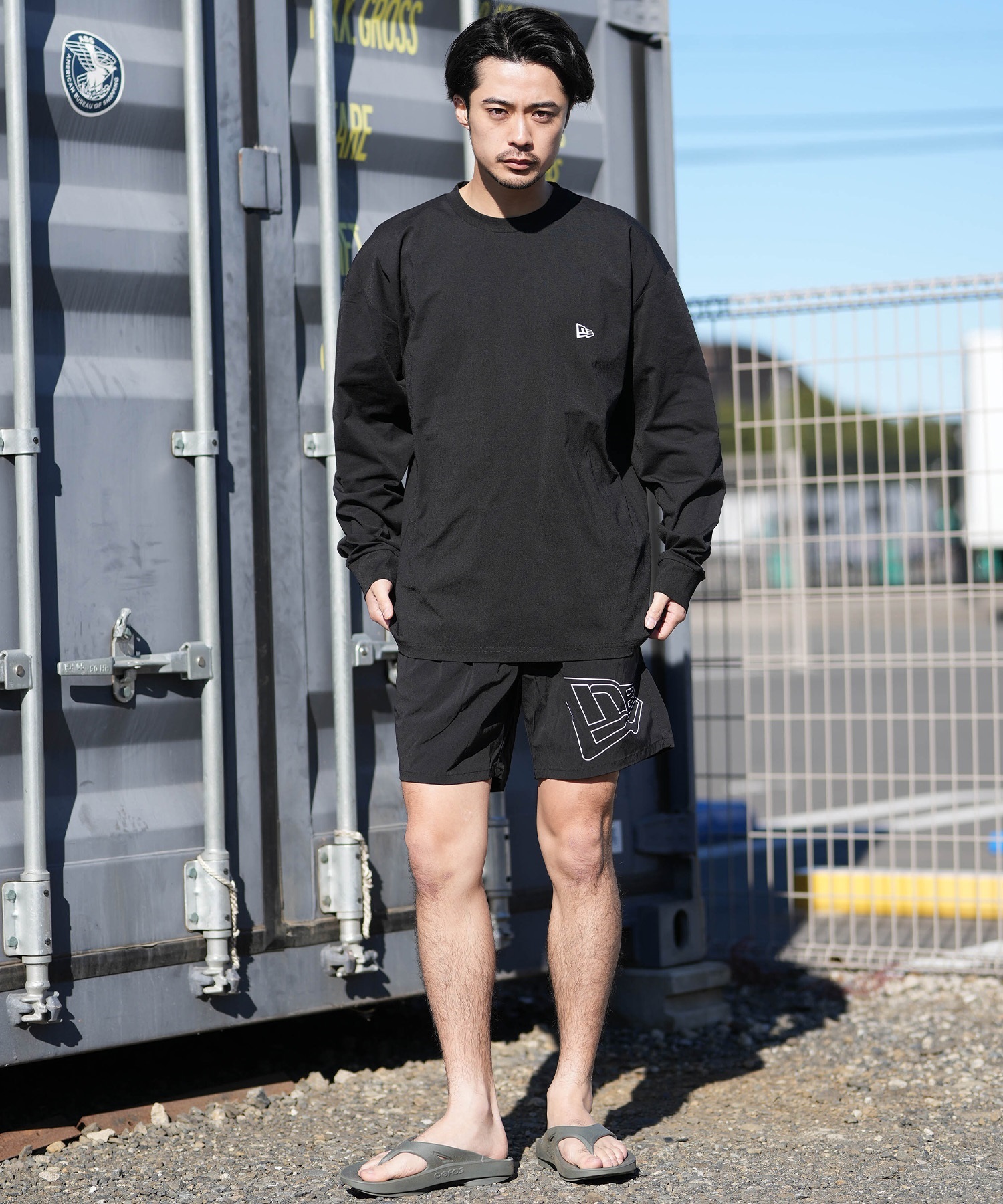 NEW ERA ニューエラ 長袖 Tシャツ ロンT メンズ UVカット Wordmark
