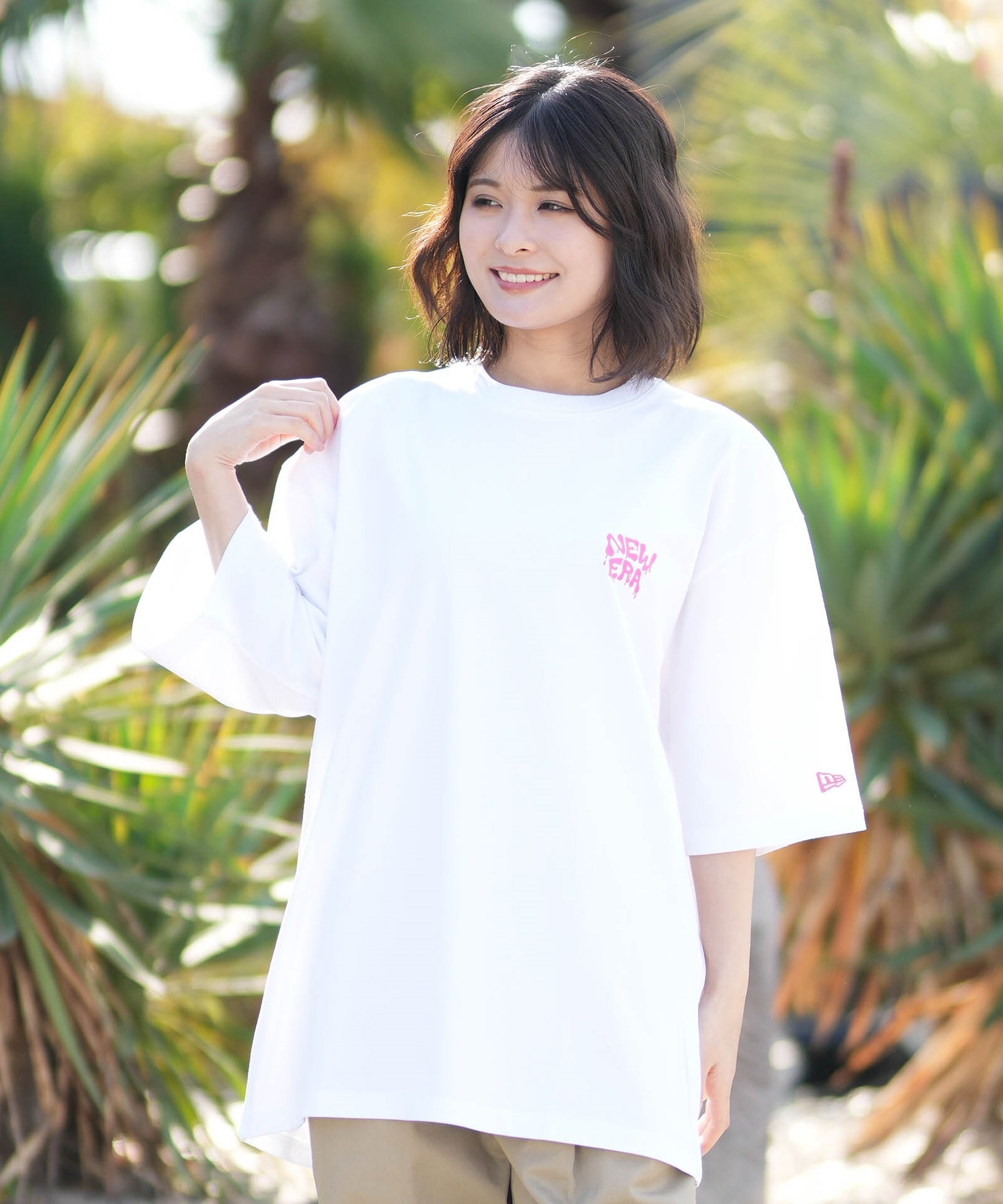 NEW ERA ニューエラ 半袖 Tシャツ レディース オーバーサイズ SS OS CT