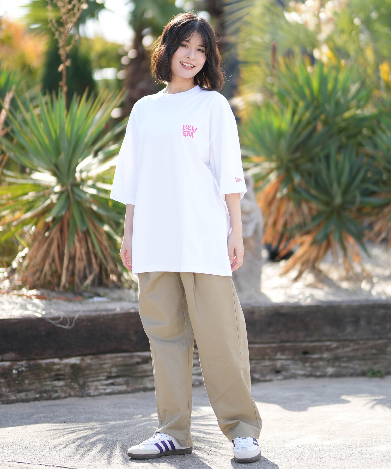 NEW ERA ニューエラ 半袖 Tシャツ レディース オーバーサイズ SS OS CT