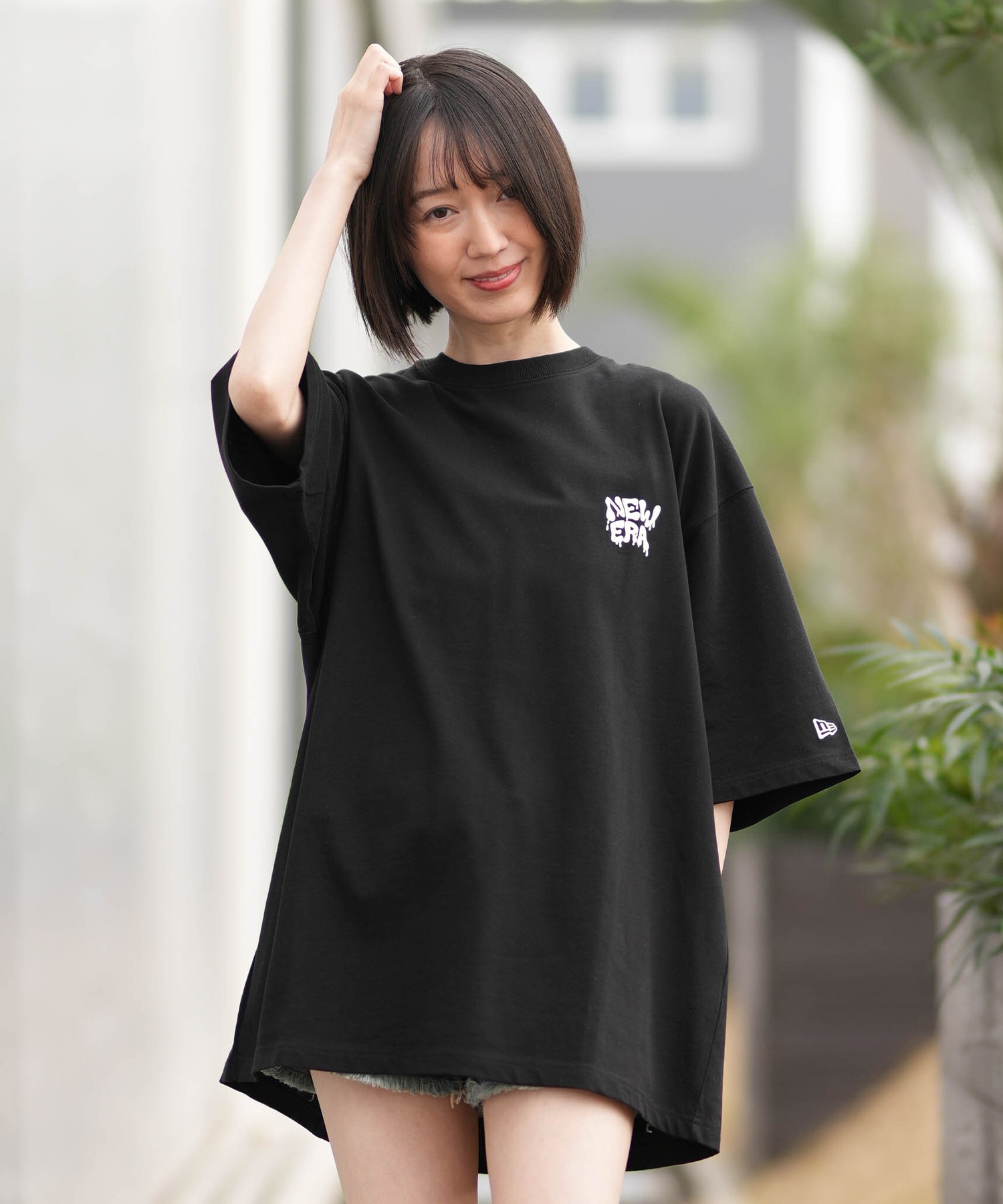 NEW ERA ニューエラ 半袖 Tシャツ レディース オーバーサイズ SS OS CT