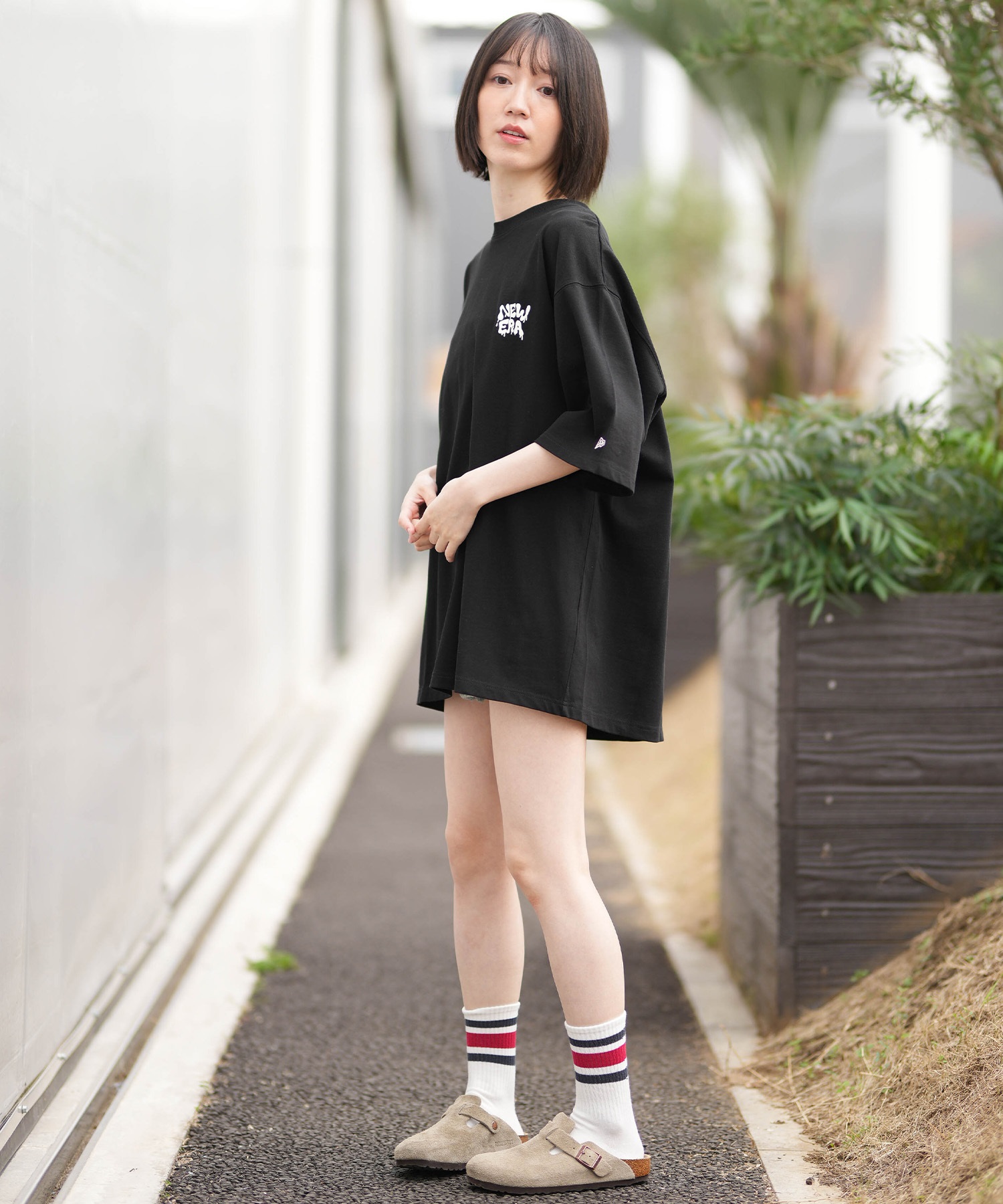 NEW ERA ニューエラ 半袖 Tシャツ レディース オーバーサイズ SS OS CT