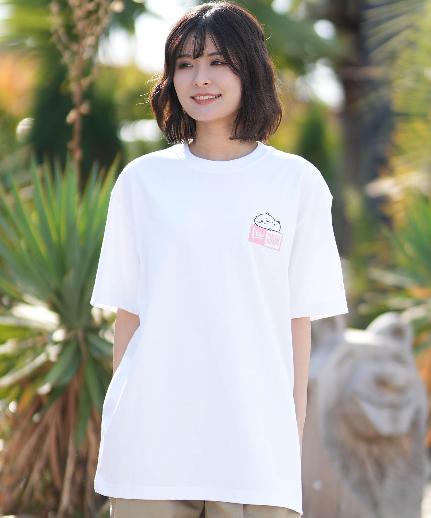 未使用　ちいかわ　半袖Tシャツ　レディース　半袖　ハチワレ　Tシャツ　Lサイズ なんか小さくてかわいいやつ ちいかわ うさぎ ハチワレ女の子 Tシャツ