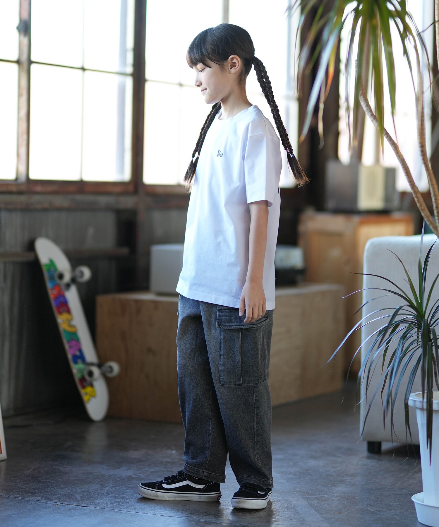 NEW ERA ニューエラ 半袖 Tシャツ キッズ ジュニア 子供 シンプル OD