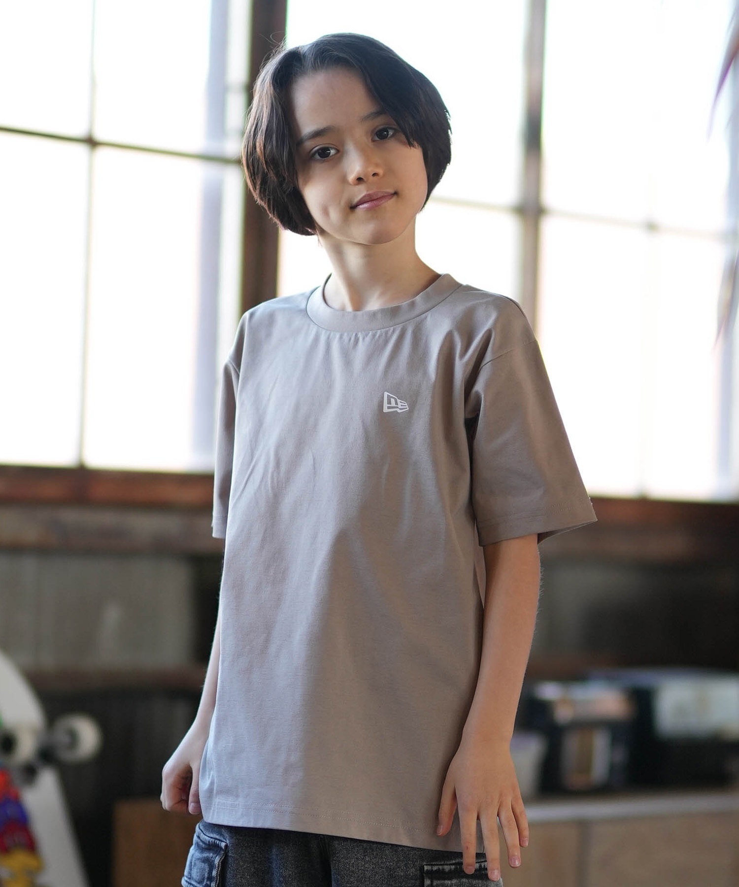 NEW ERA ニューエラ 半袖 Tシャツ キッズ ジュニア 子供 シンプル OD