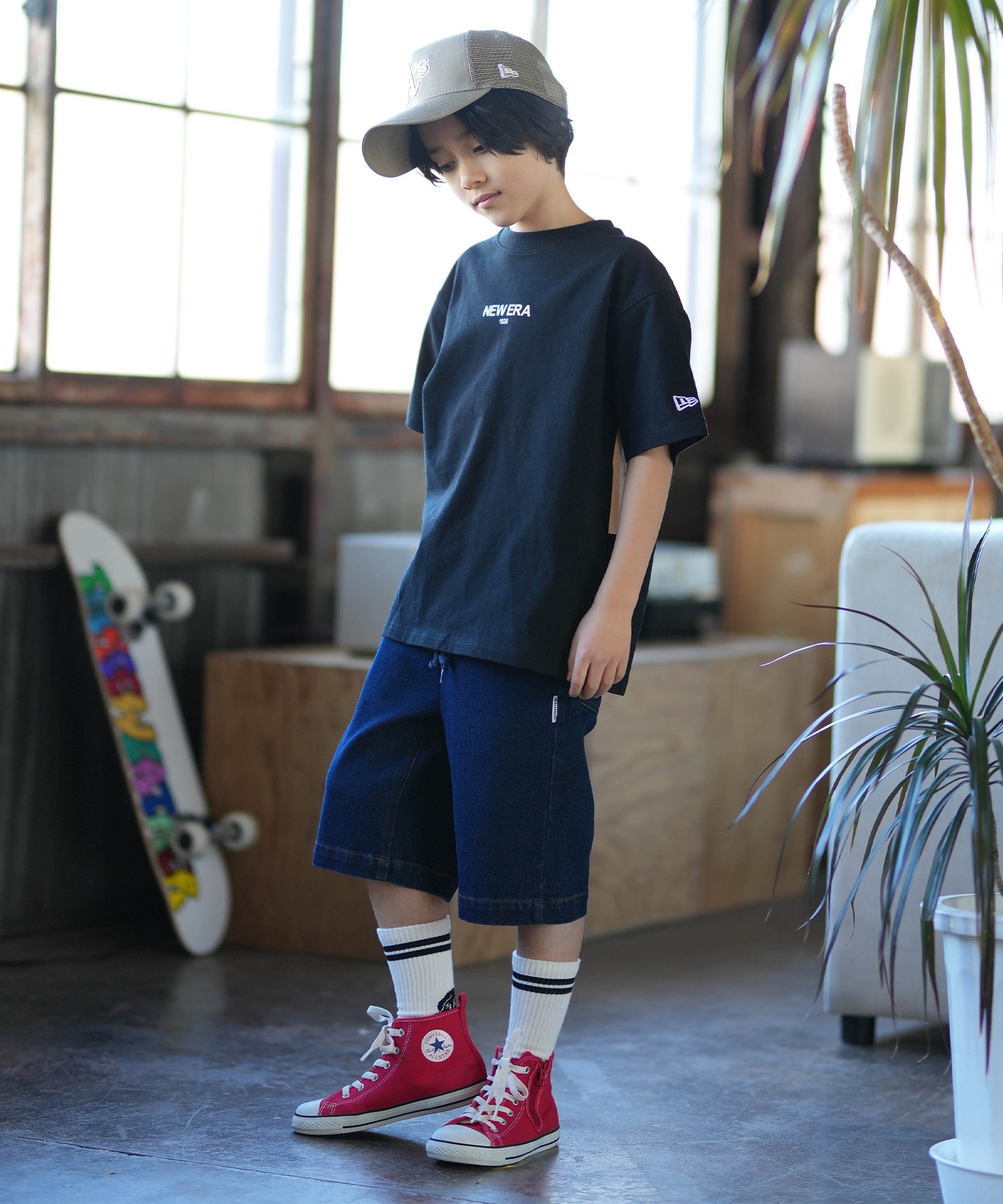 NEW ERA ニューエラ 半袖 Tシャツ キッズ ジュニア 子供 バック